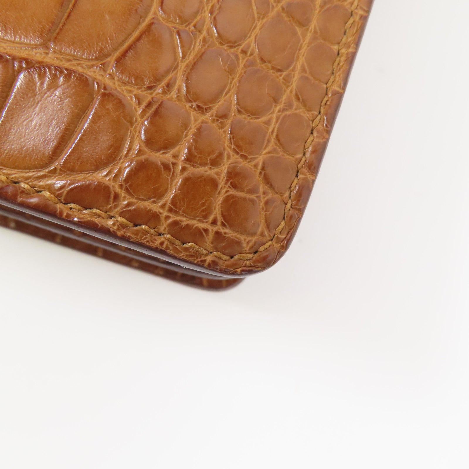 HERMES 鱷魚皮革Mini Roulis金扣肩背袋Gold