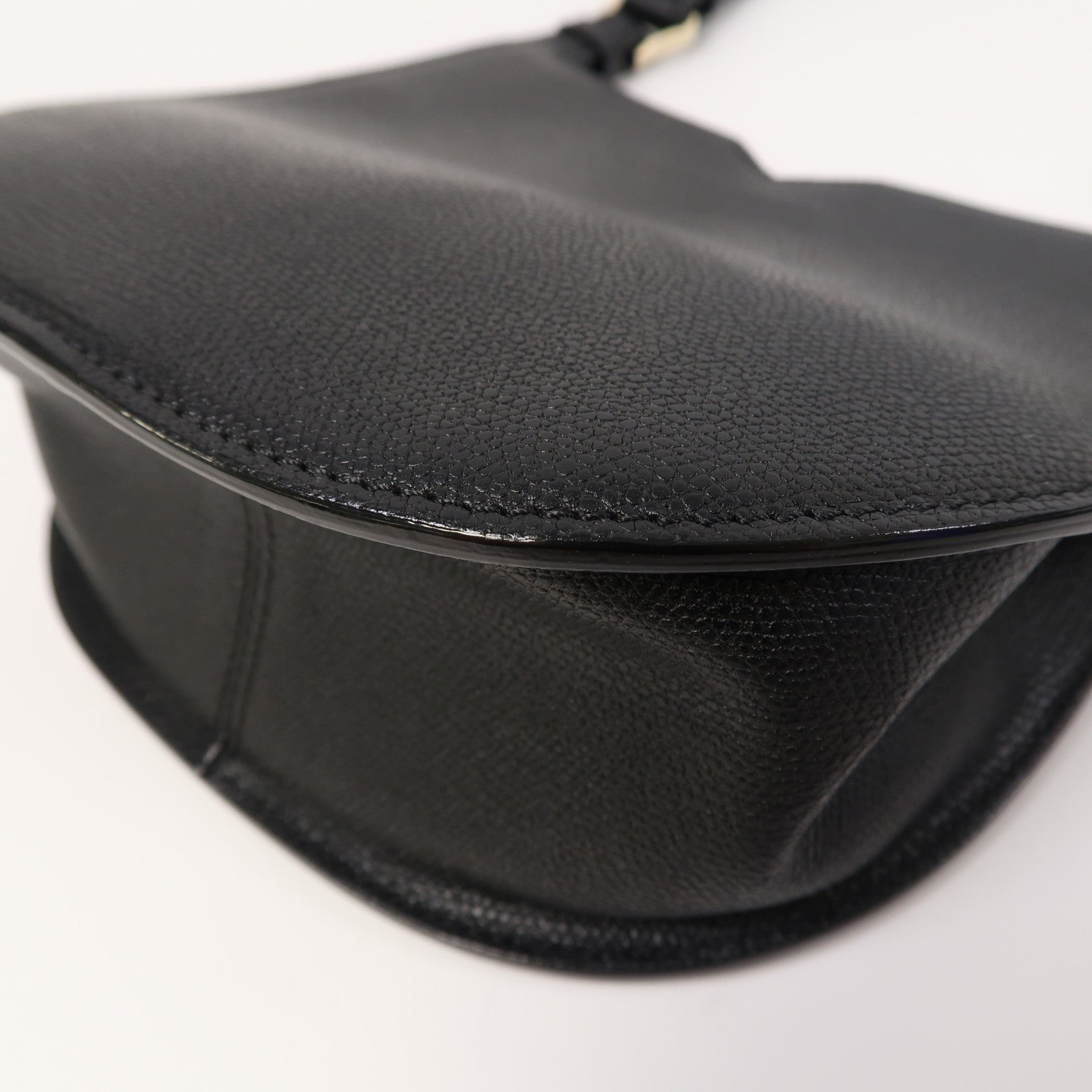 SELECTION 【激減優惠】牛皮皮革Valextra Hobo Weekend Mini Bag金扣肩背袋黑色