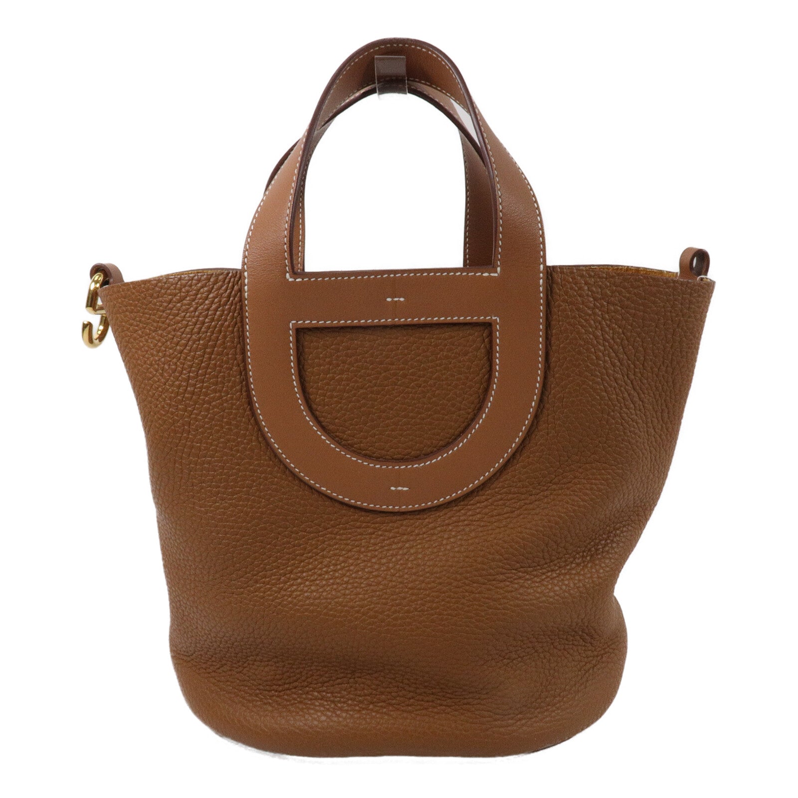HERMES Clemence皮革In The Loop 23手挽袋Gold