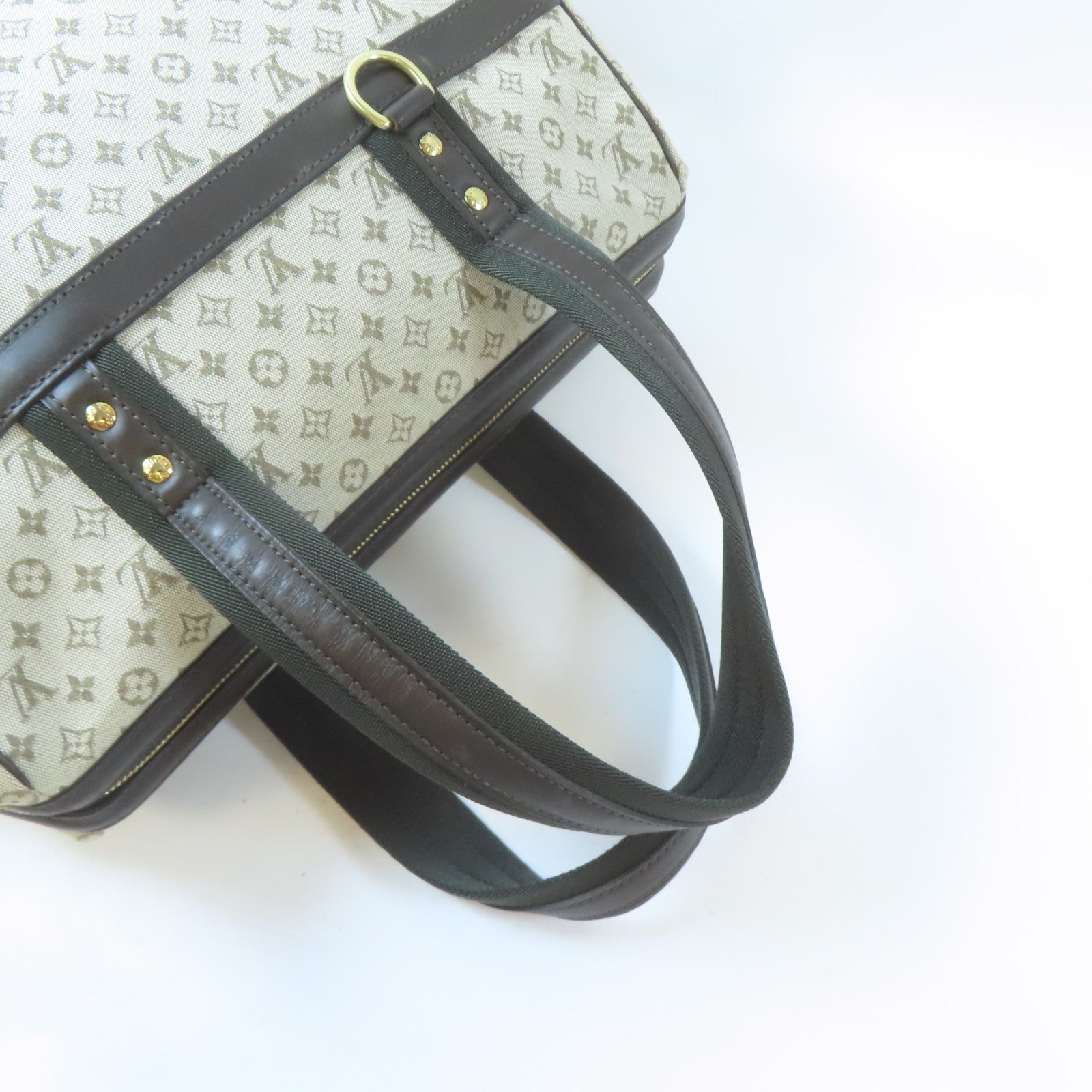 LOUIS VUITTON Monogram Mini Josephine GM金扣手挽袋綠色/啡色