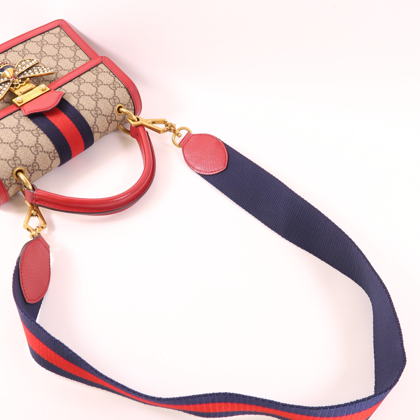 GUCCI 塗層帆布Queen Margaret金扣手挽肩背兩用袋
