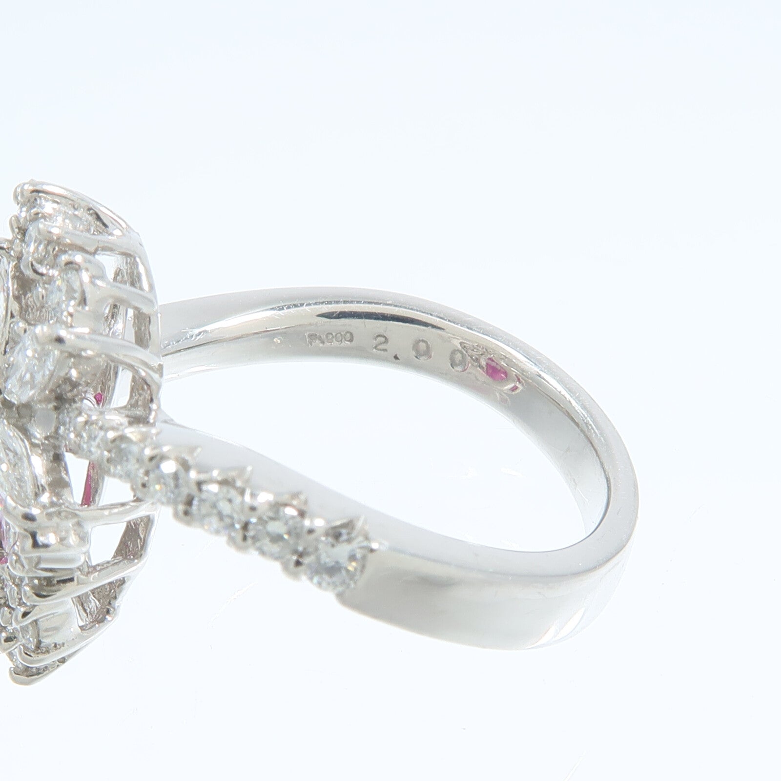 JEWELRY PT900鉑金Ruby Diamond Ring紅寶石/鑽石戒指