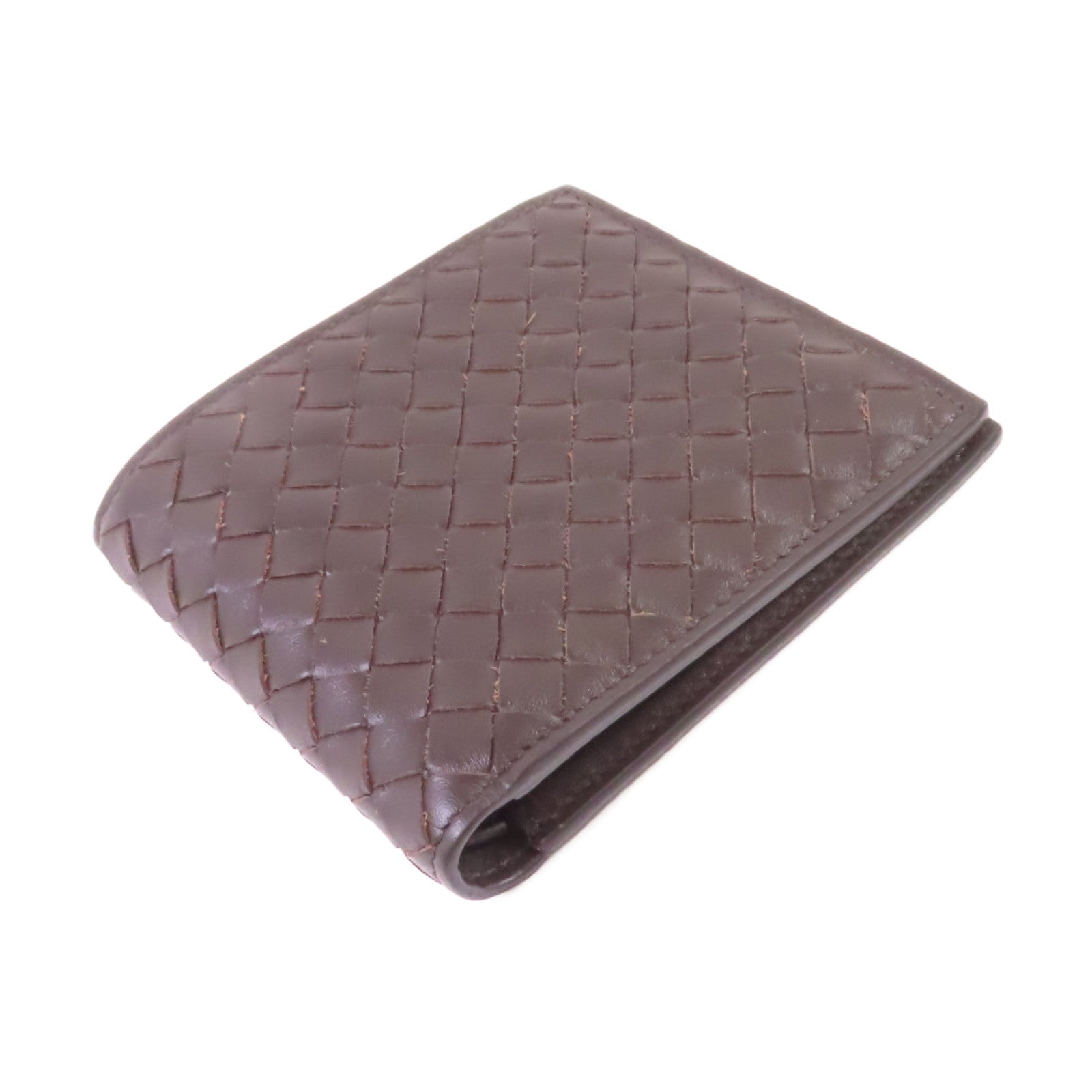 BOTTEGA VENETA 織紋皮革Short Wallet短錢包啡色
