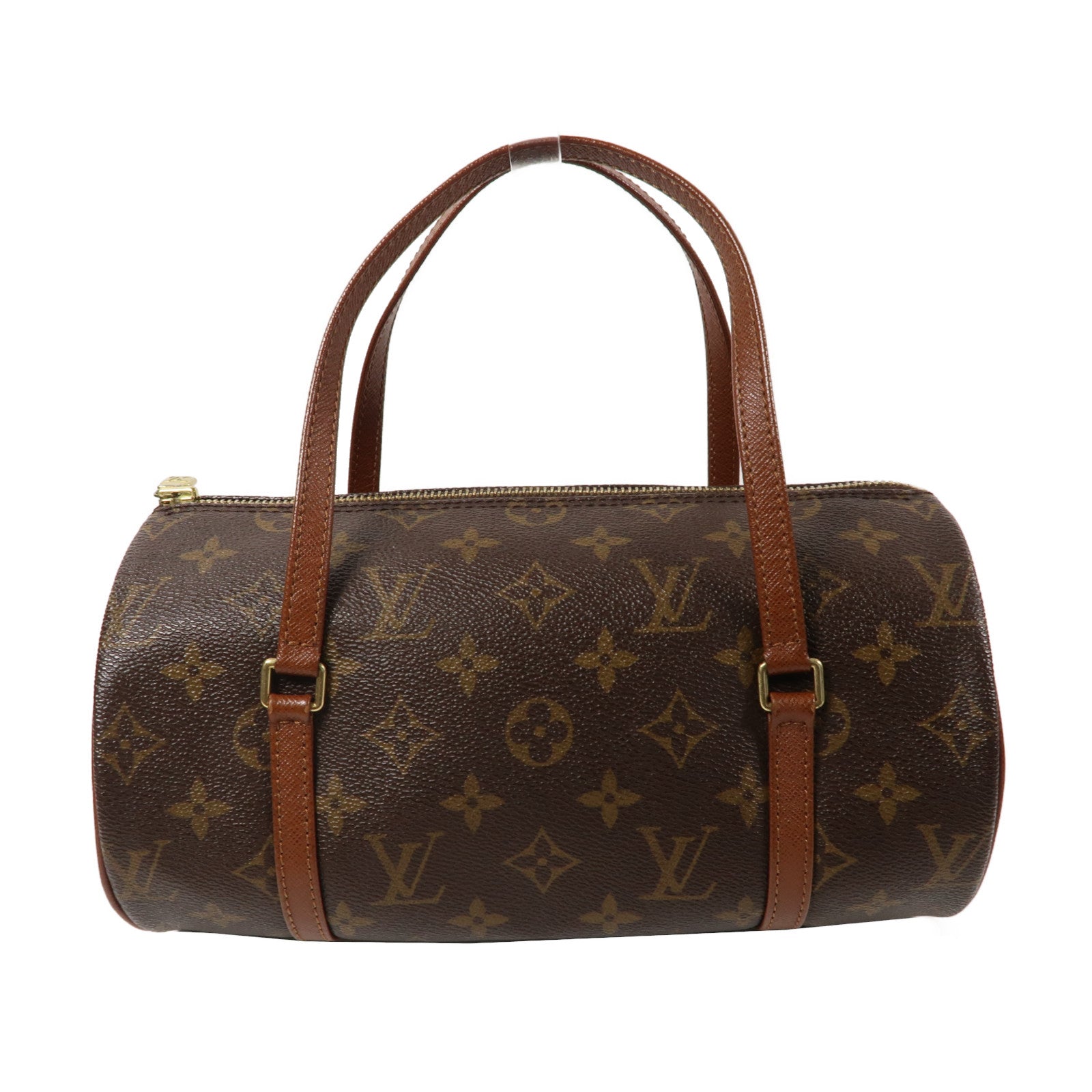 LOUIS VUITTON Monogram Papillon PM金扣手挽袋啡色