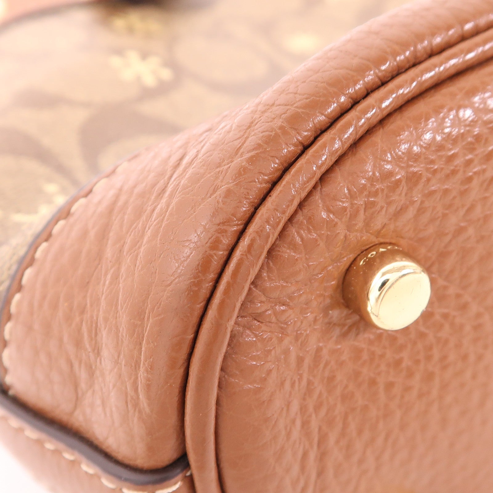 COACH 塗層帆布2 Way Shoulder金扣手挽肩背兩用袋