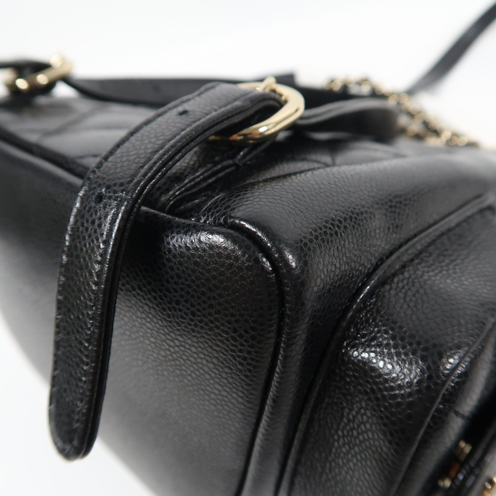 CHANEL 【激減優惠】羊皮皮革Duma Mini金扣背包黑色