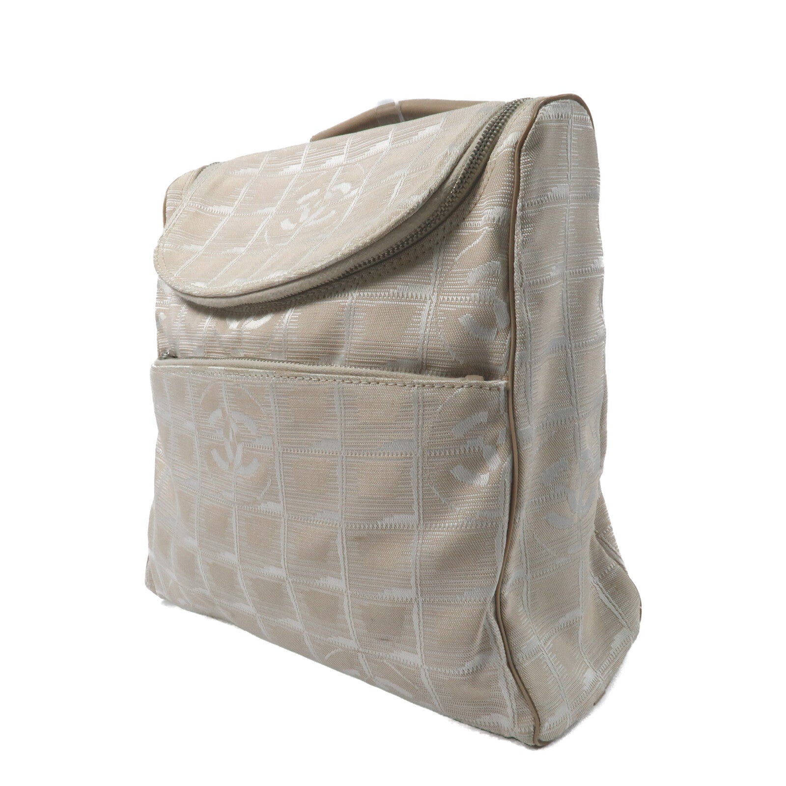 CHANEL 帆布New Travel Line Backpack銀扣背包