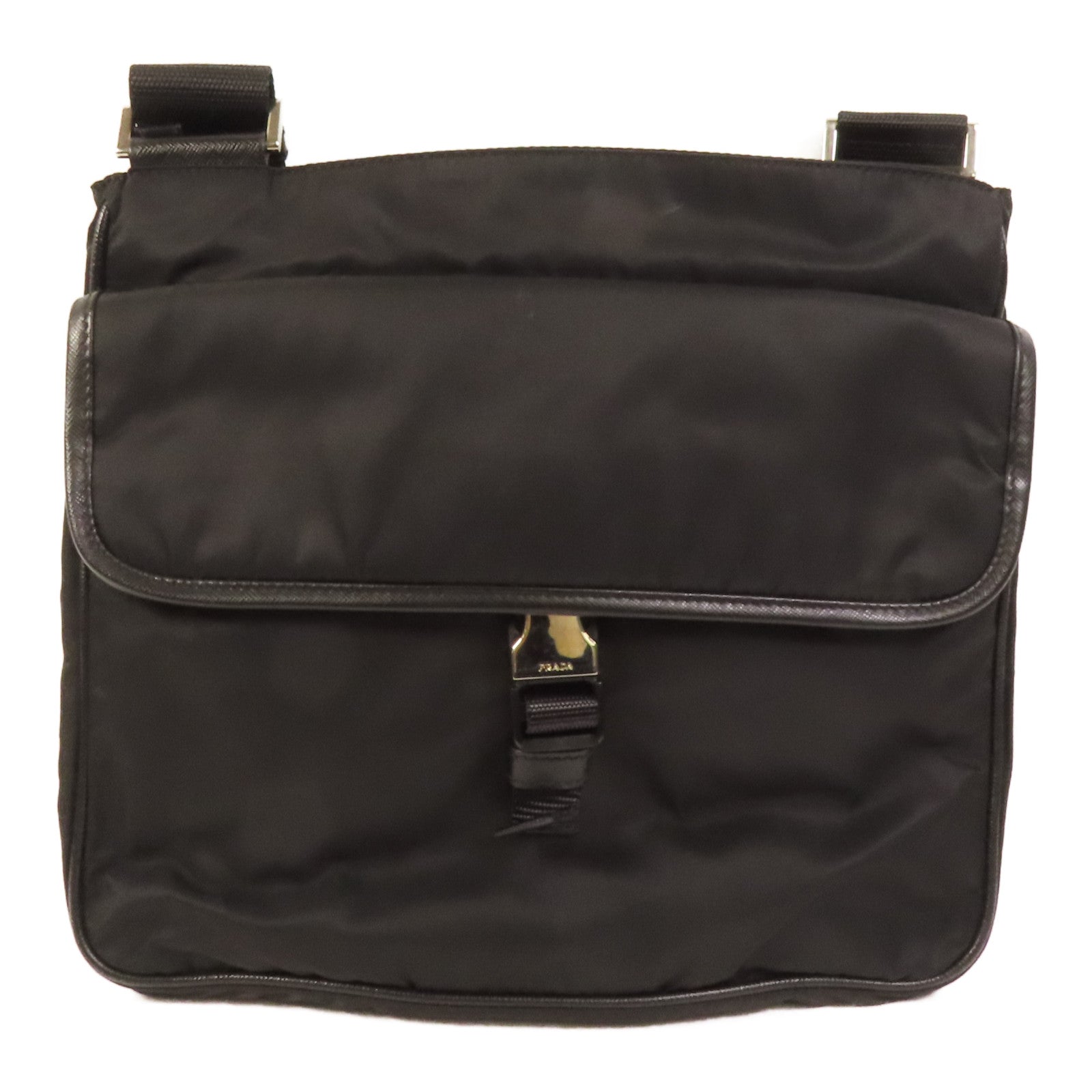 PRADA 尼龍Shoulder Bsg銀扣肩背袋