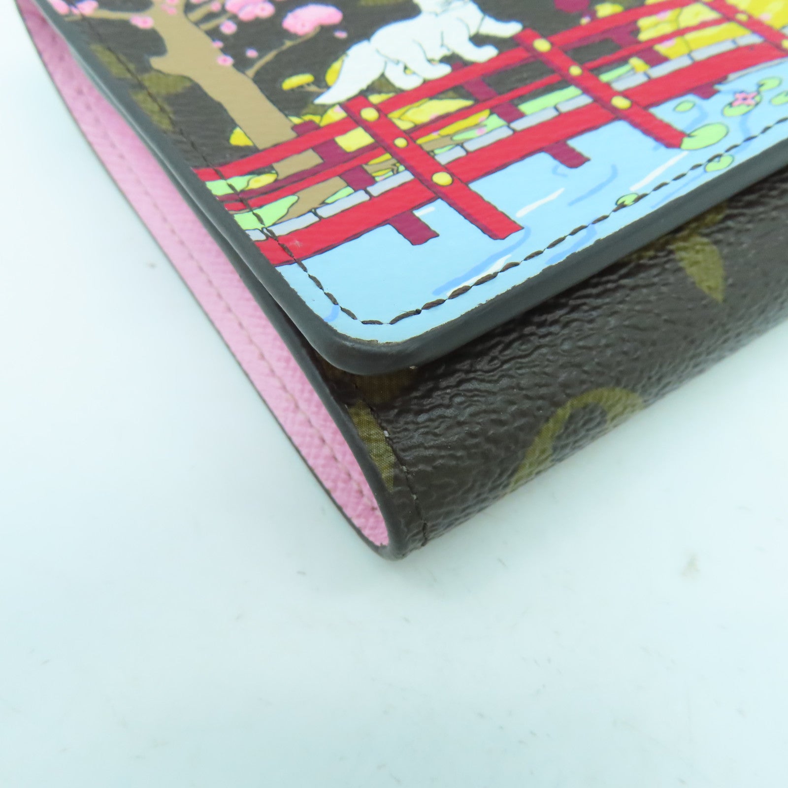 LOUIS VUITTON 【激減優惠】Monogram Wallet金扣錢包啡色/粉紅色