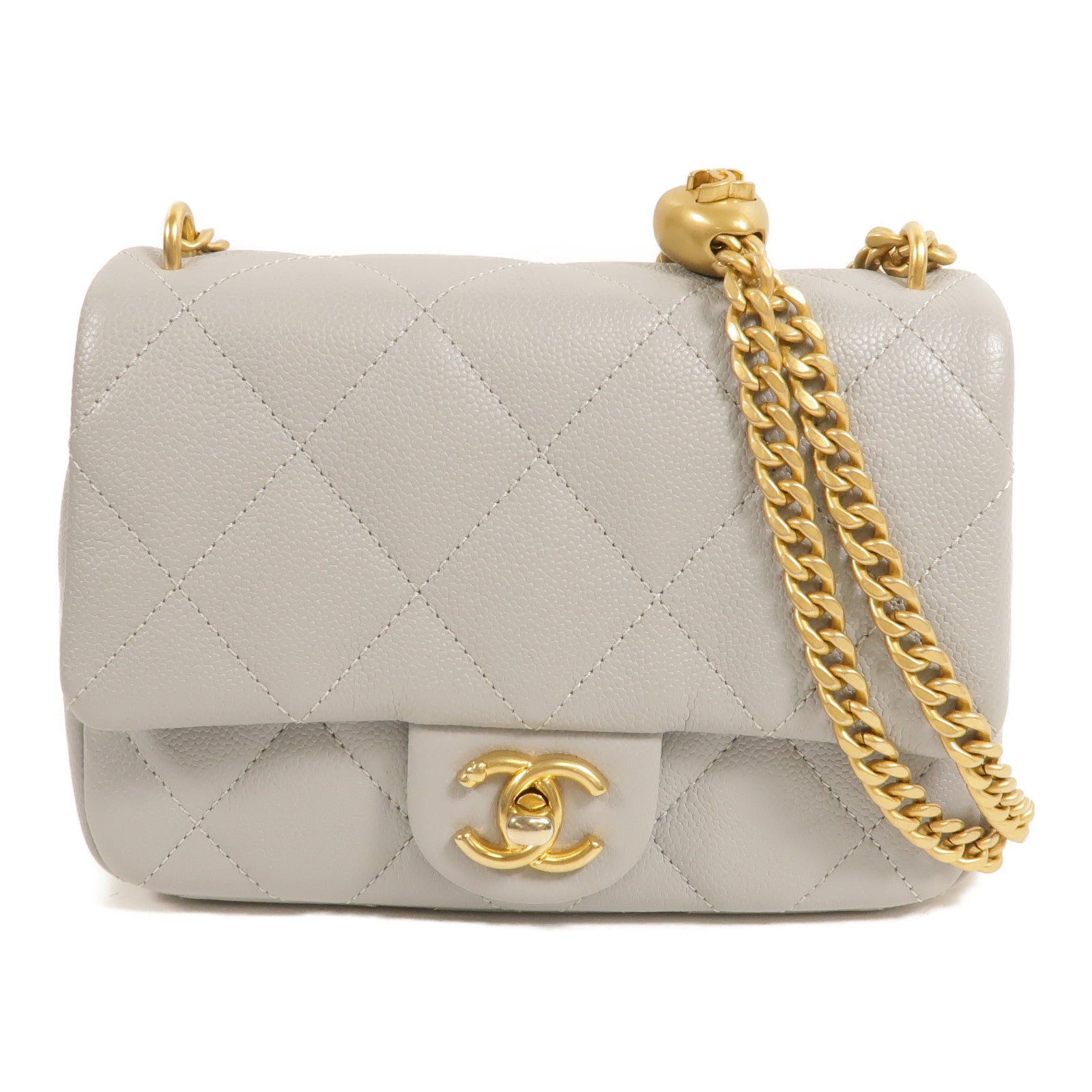 CHANEL 牛皮皮革Mini Coco Shoulder鏈帶肩背袋