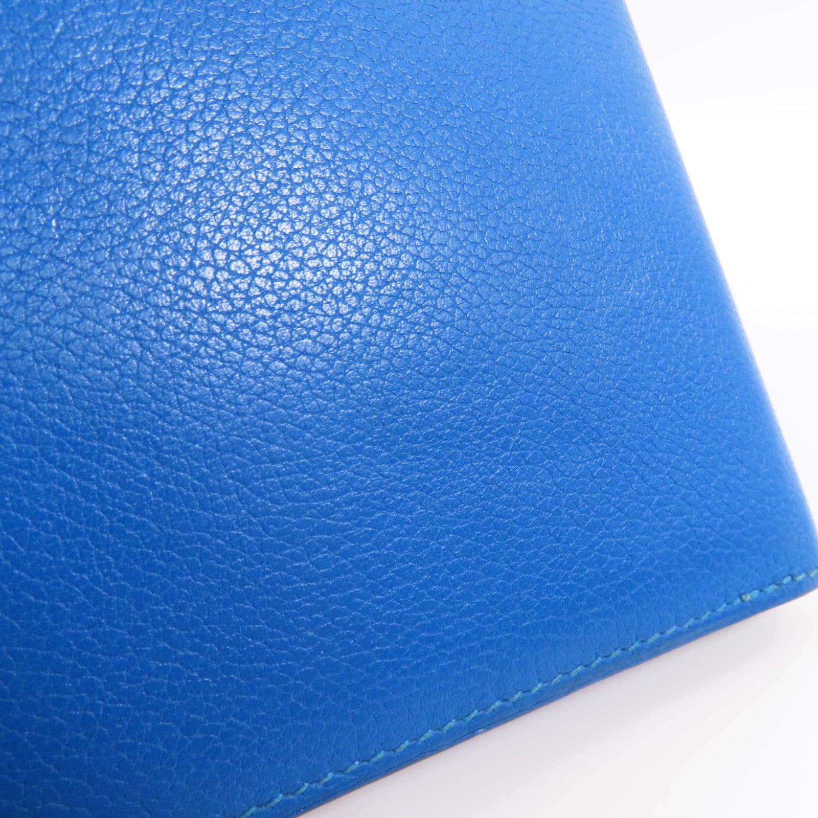 HERMES Evercolor皮革Citizen Twill Compact Wallet短錢包Bleu Hydra