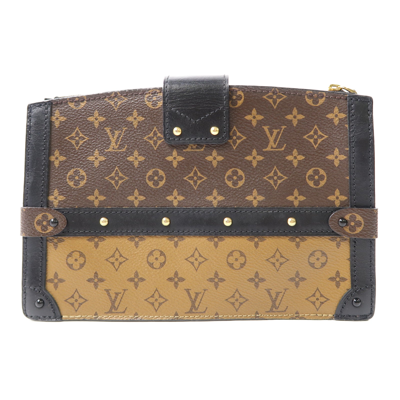 LOUIS VUITTON (PRICE DOWN) LV GHW Trunk Clutch Shoulder Bag M43596 Monogram Brown