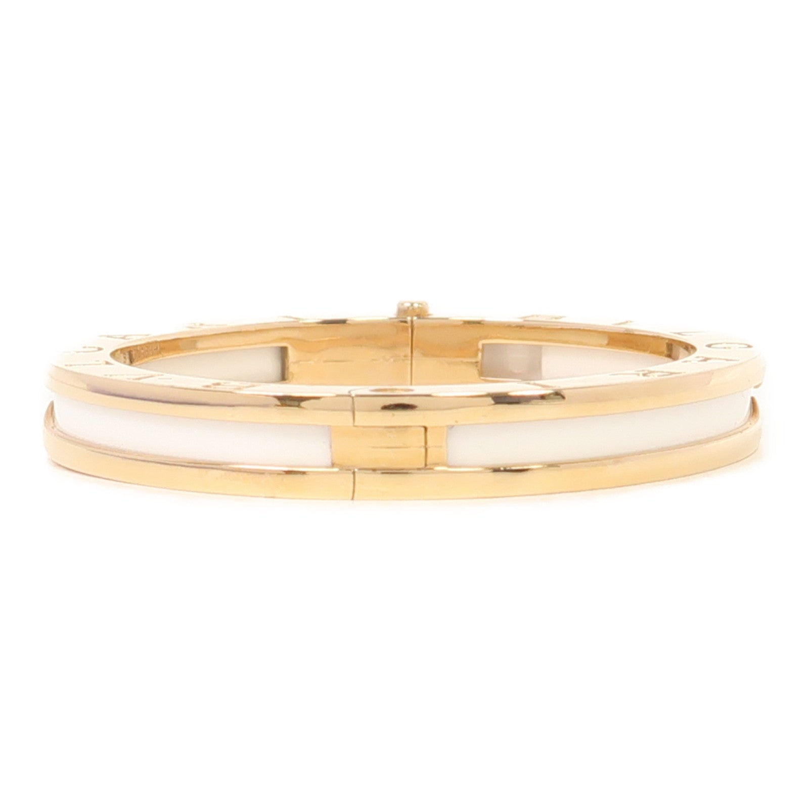 BVLGARI 18K玫瑰金/陶瓷B.zero1 Bracelet手鐲白色