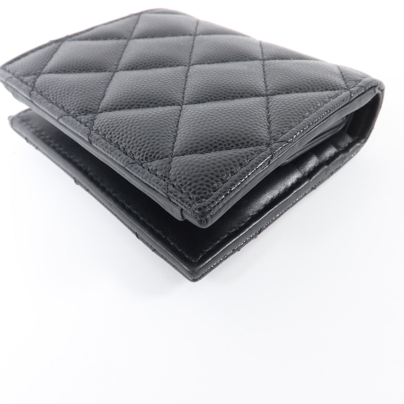 CHANEL 牛皮皮革Bifold Wallet金扣錢包