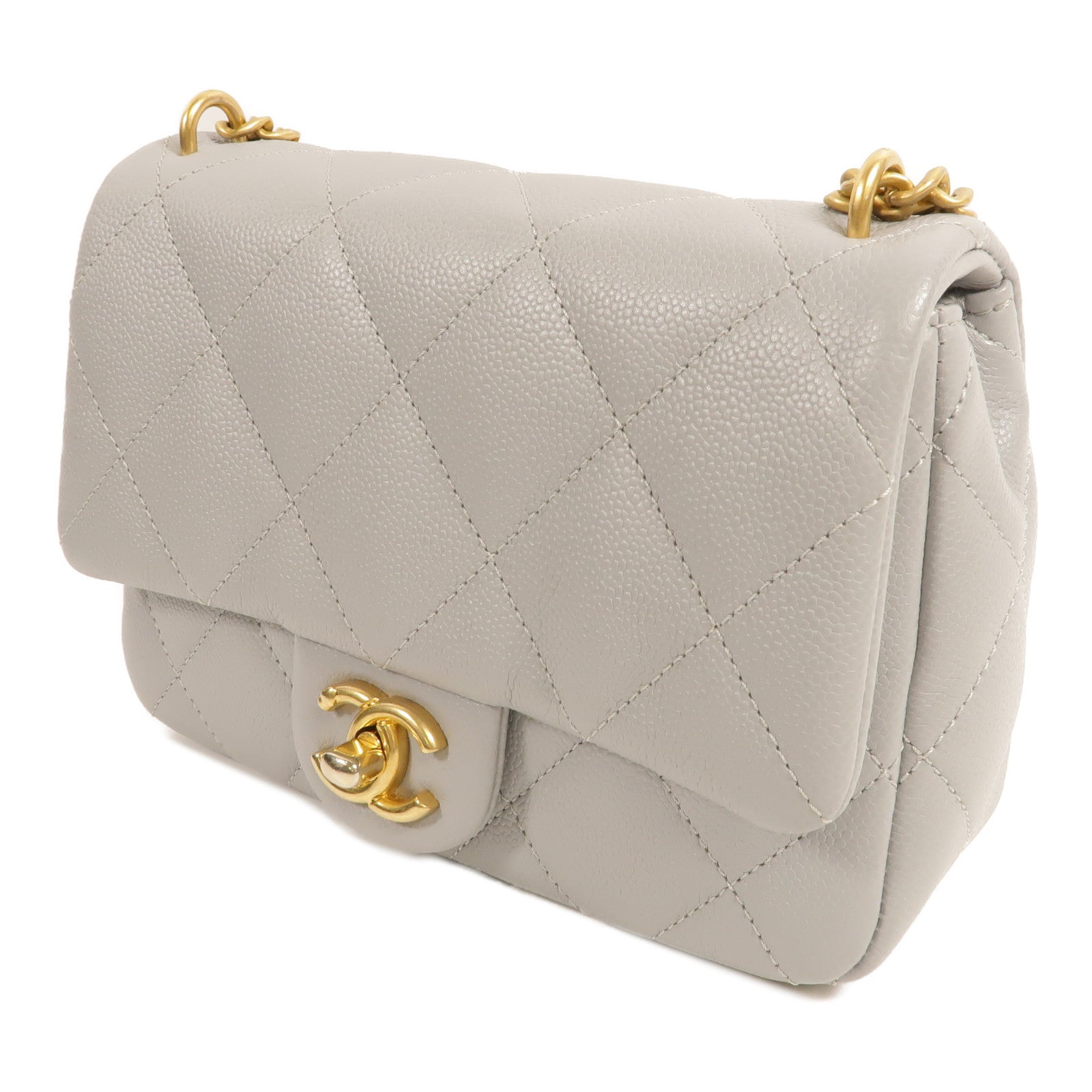 CHANEL 牛皮皮革Mini Coco Shoulder鏈帶肩背袋