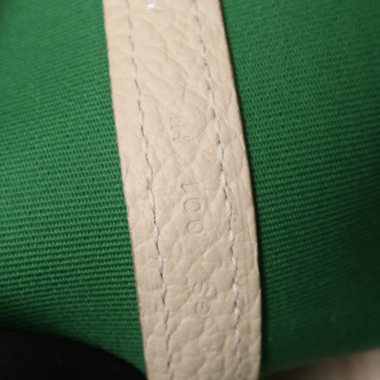 HERMES 帆布Garden Party TPM銀扣手挽袋Cactus/Craie