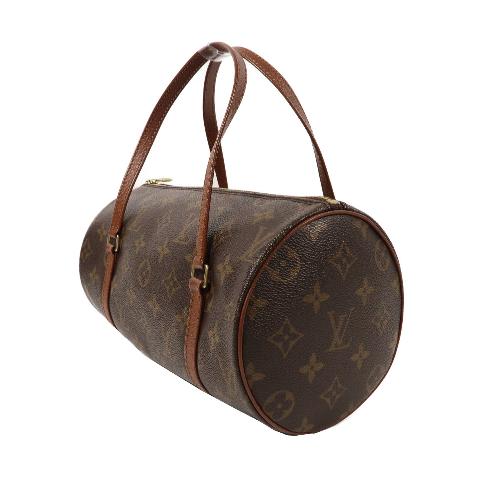 LOUIS VUITTON Monogram Papillon PM金扣手挽袋啡色