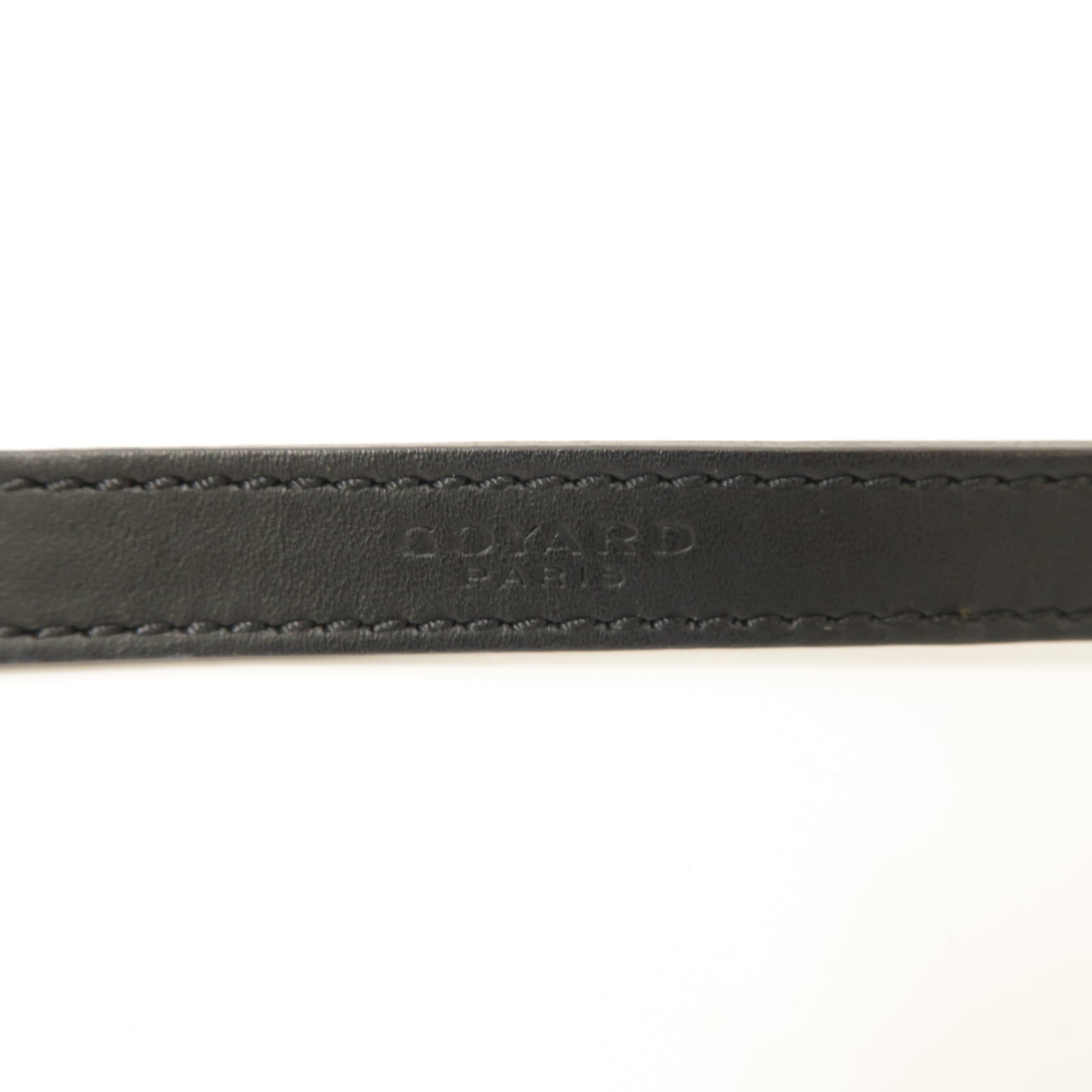 GOYARD 牛皮皮革Cuir PM Strap銀扣肩背帶黑色