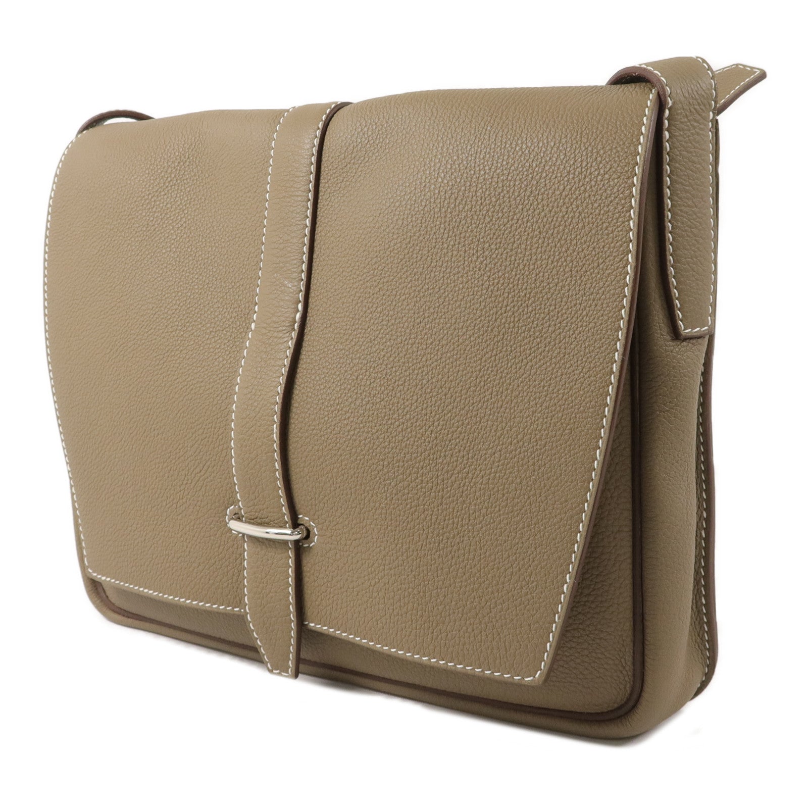 HERMES Clemence皮革Steve Light Junior肩背袋Etoupe
