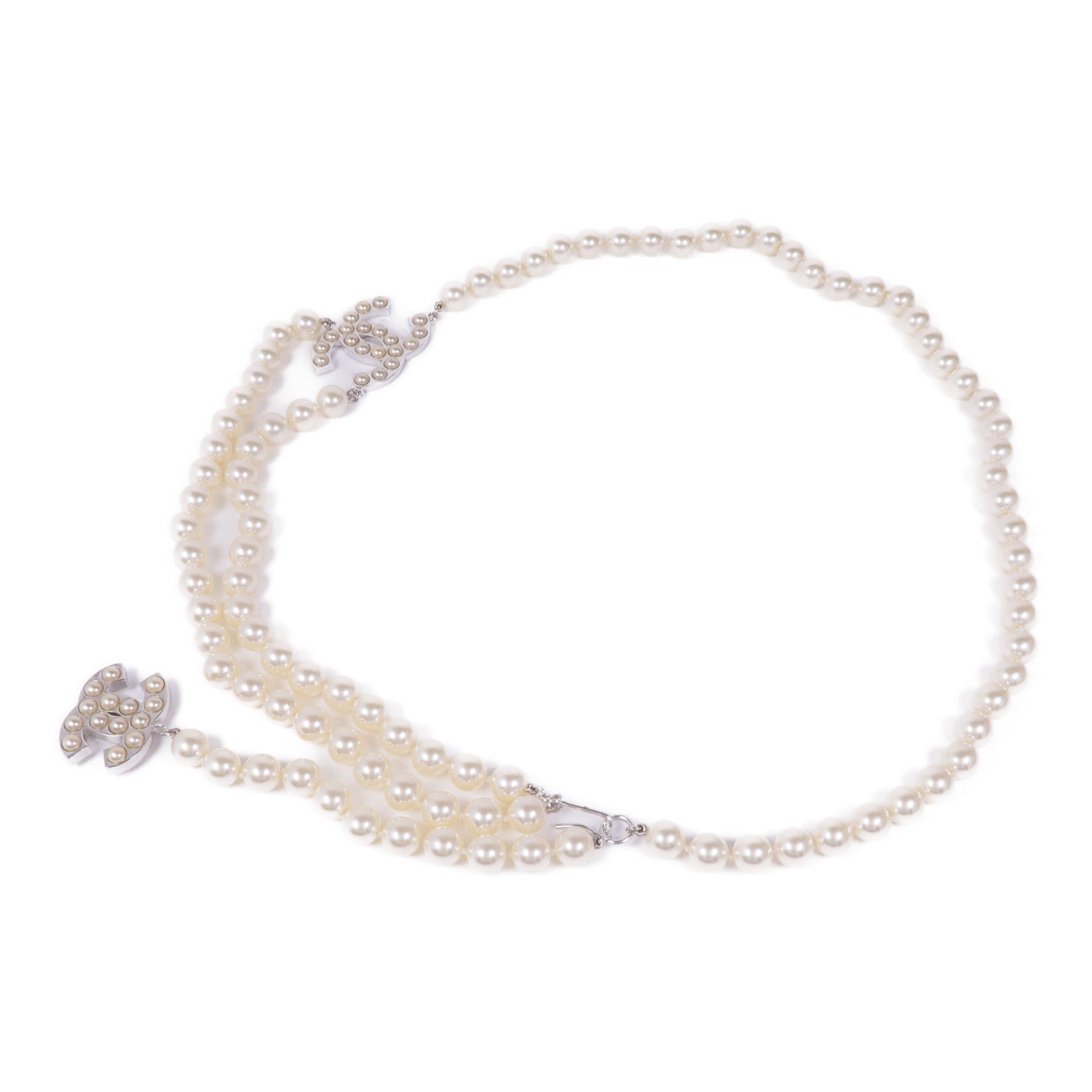 CHANEL CC SHW Belt PVC White