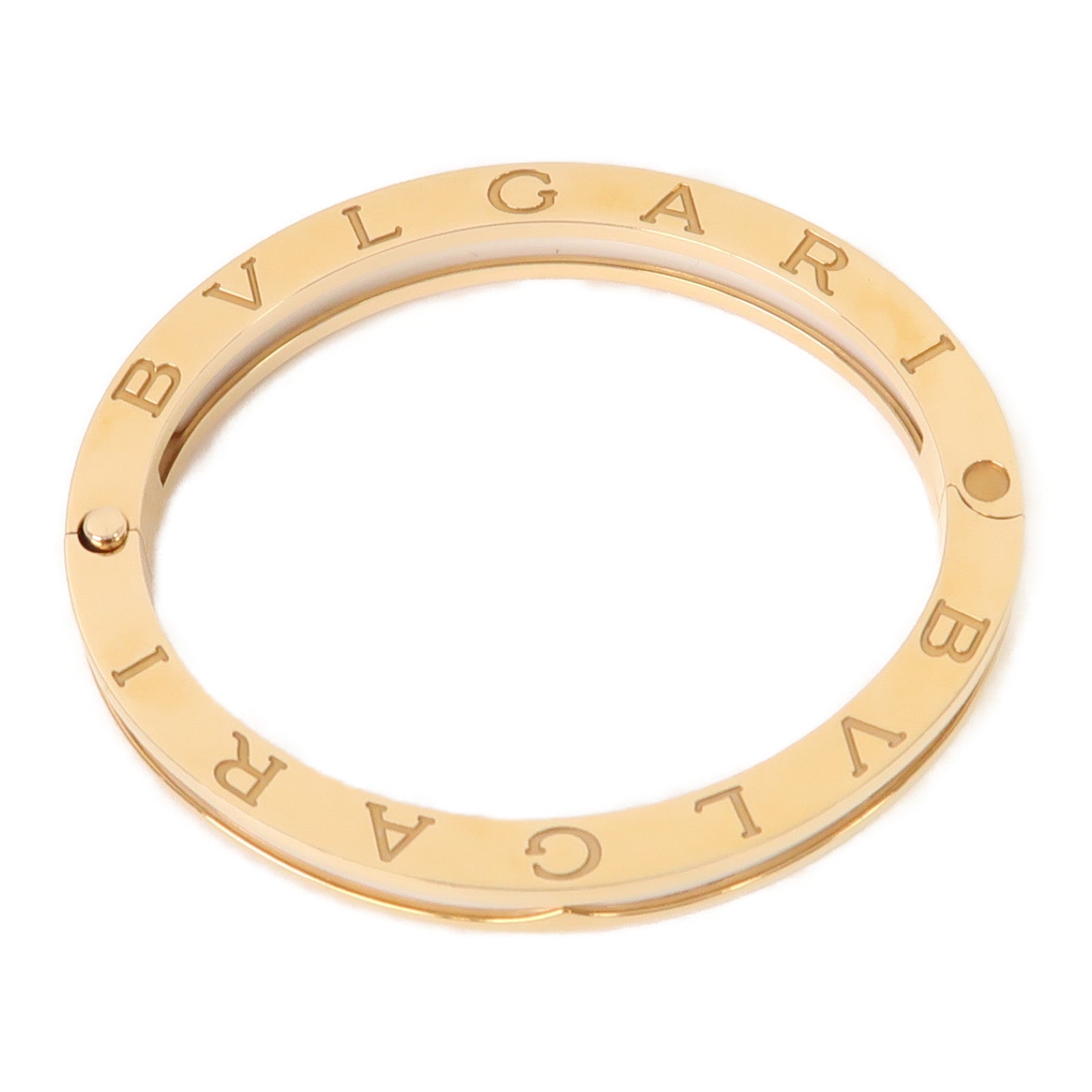 BVLGARI 18K玫瑰金/陶瓷B.zero1 Bracelet手鐲白色