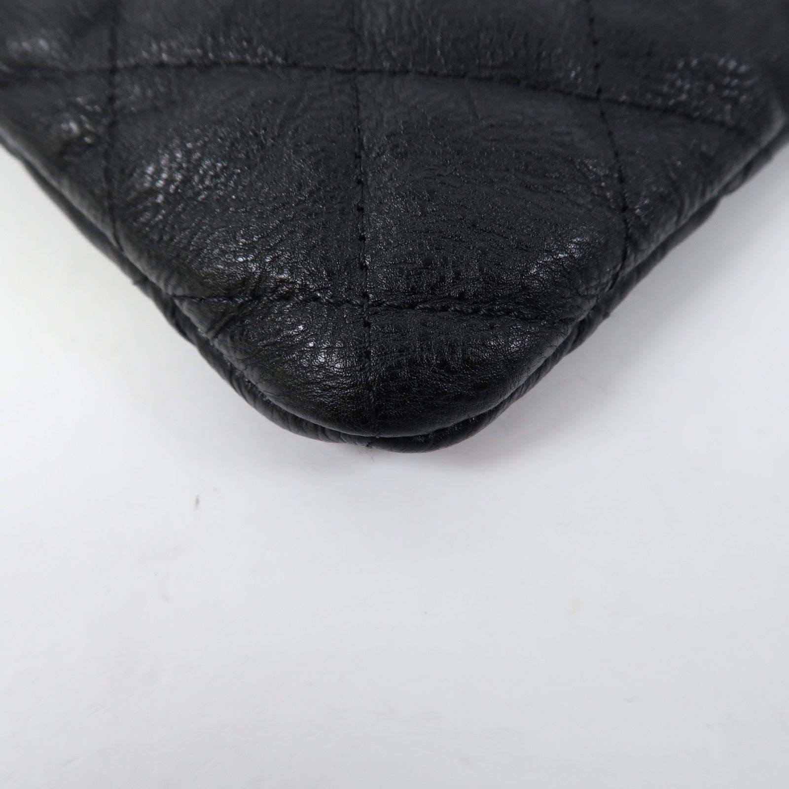 CHANEL 菱格牛皮皮革Clutch手拿包黑色