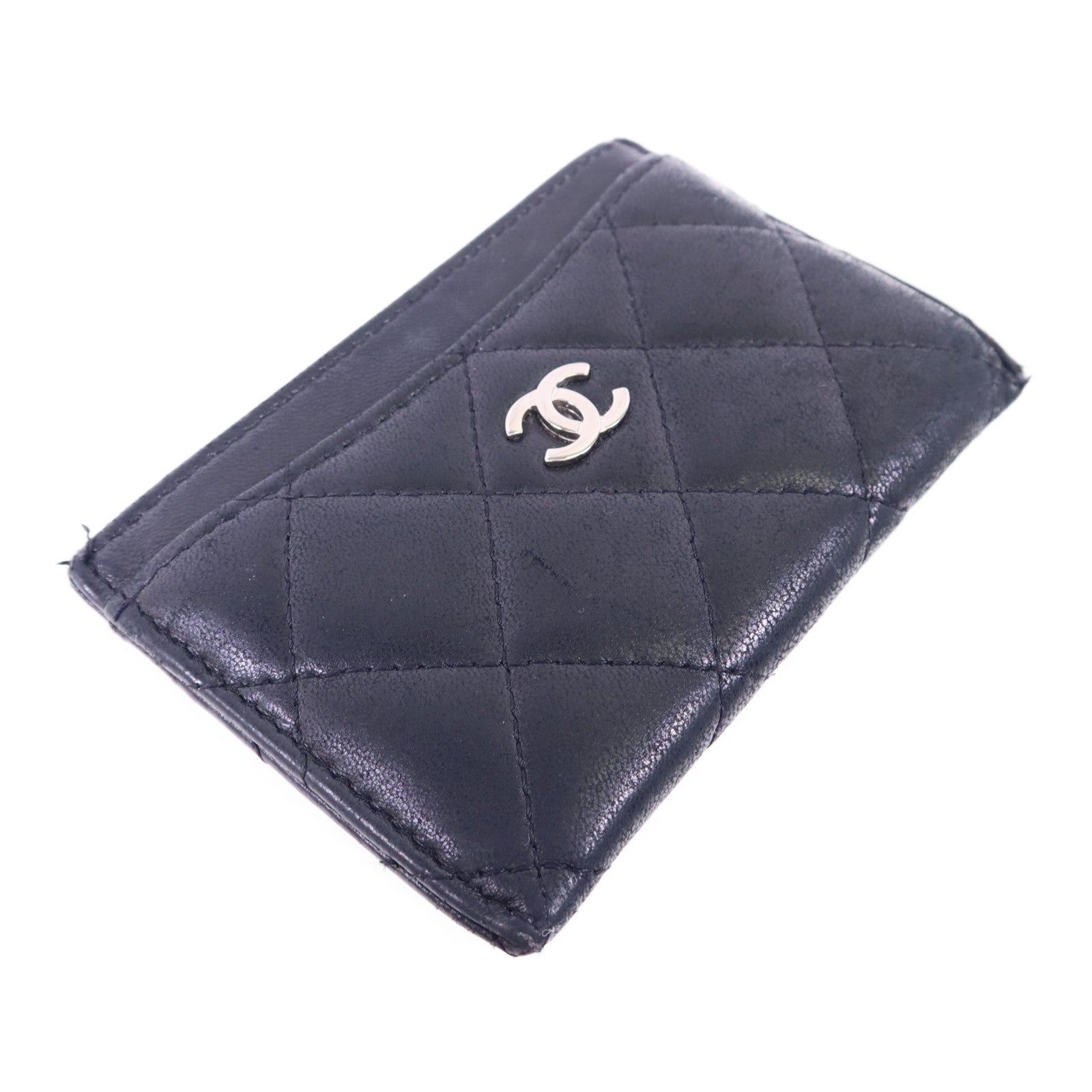 CHANEL 羊皮皮革Card Case銀扣卡片套