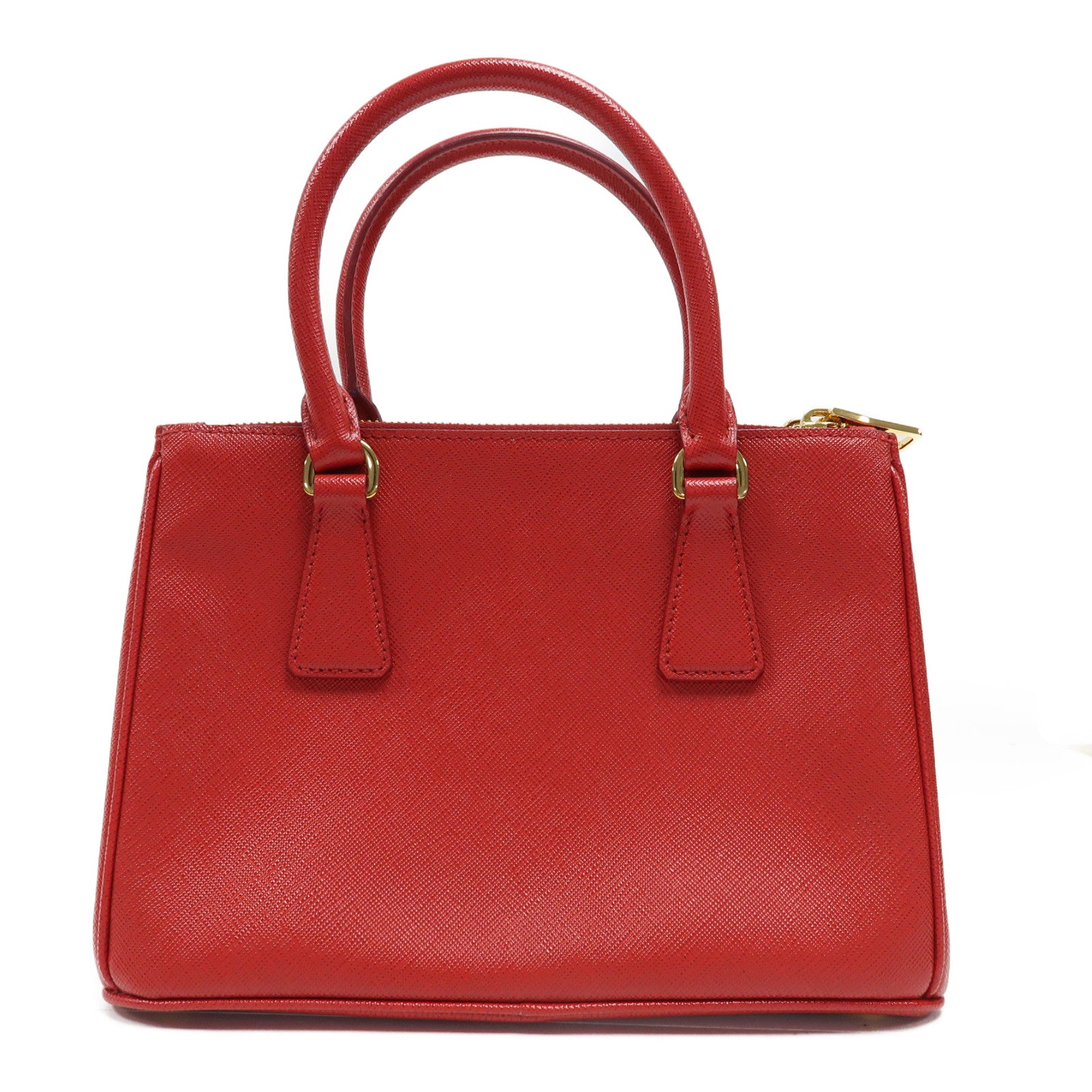 PRADA Saffiano皮革Galleria金扣手挽袋紅色