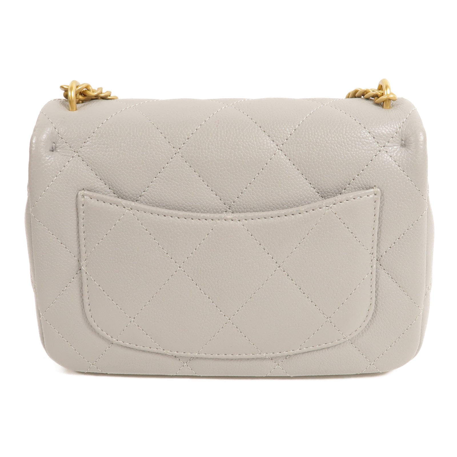 CHANEL 牛皮皮革Mini Coco Shoulder鏈帶肩背袋