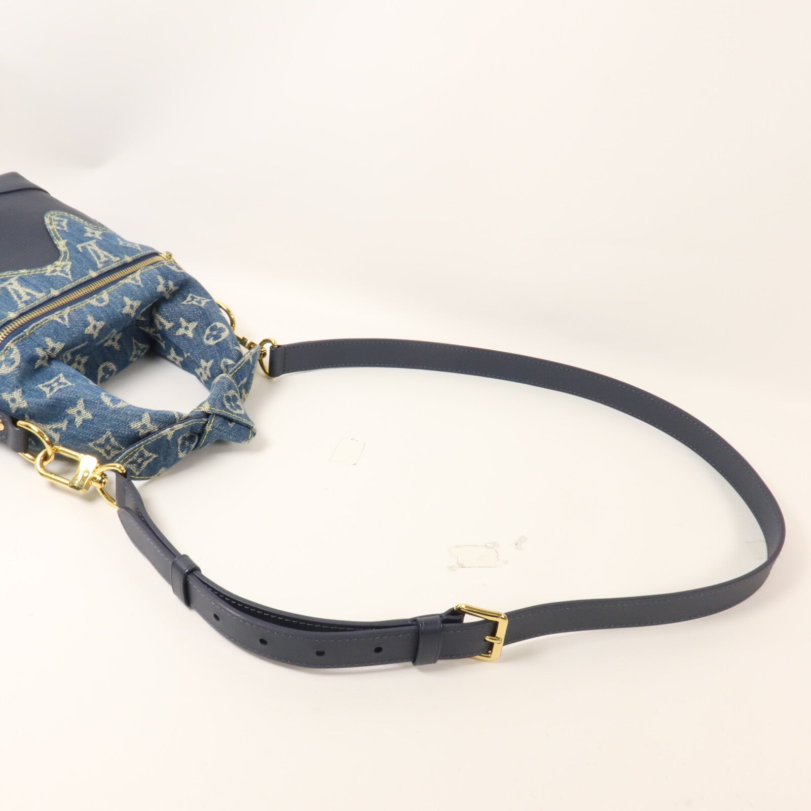 LOUIS VUITTON Monogram Denim/Taurillon Japanese Cruiser手挽肩背兩用袋