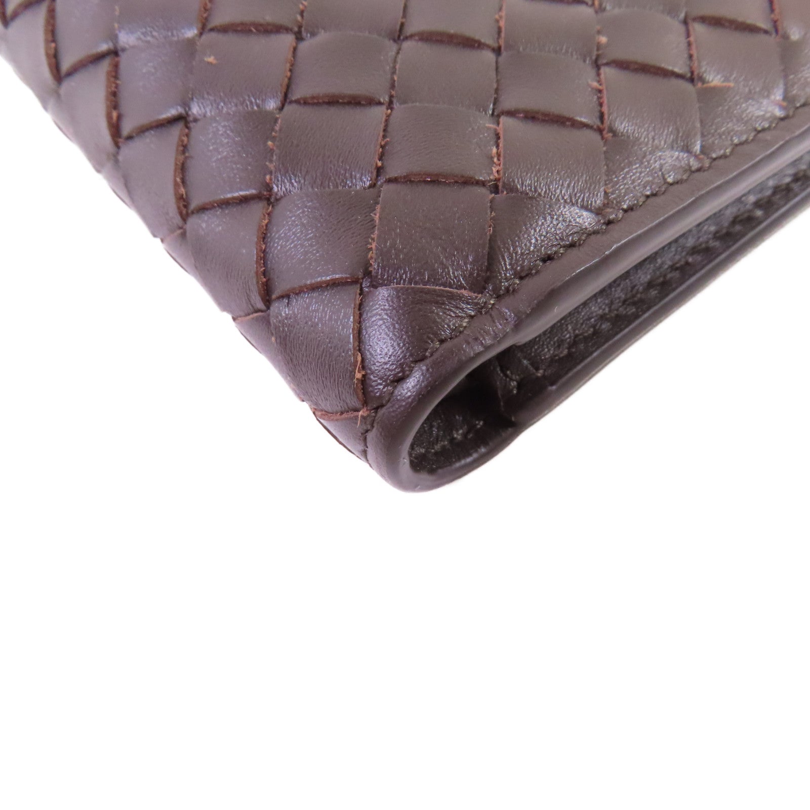 BOTTEGA VENETA 織紋皮革Short Wallet短錢包啡色