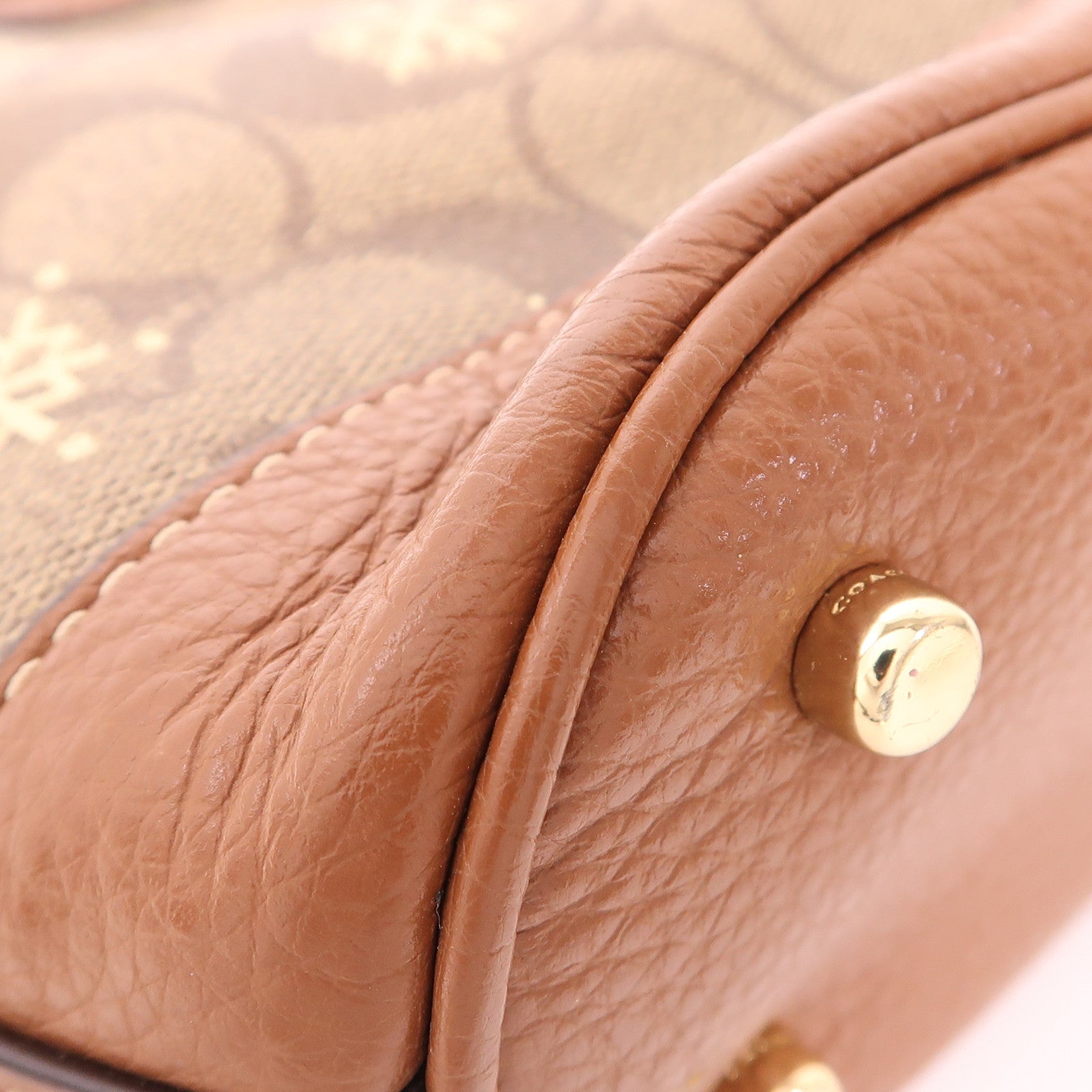 COACH 塗層帆布2 Way Shoulder金扣手挽肩背兩用袋