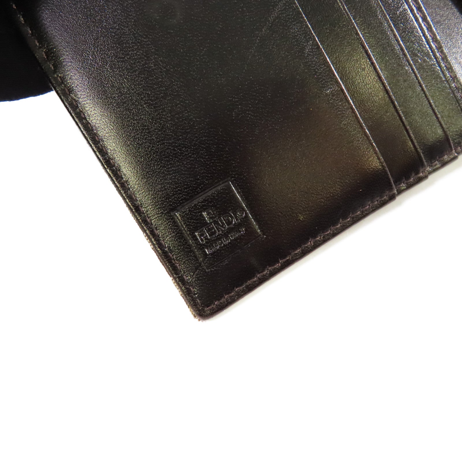 FENDI 【激減優惠】帆布Vintage Wallet短錢包杏色/啡色