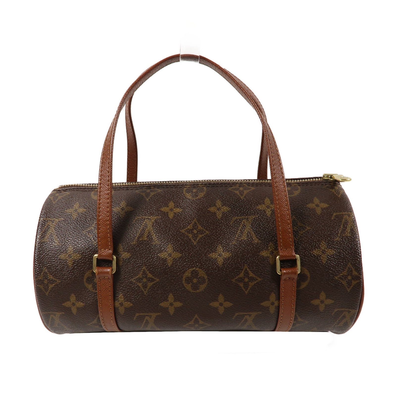 LOUIS VUITTON Monogram Papillon PM金扣手挽袋啡色
