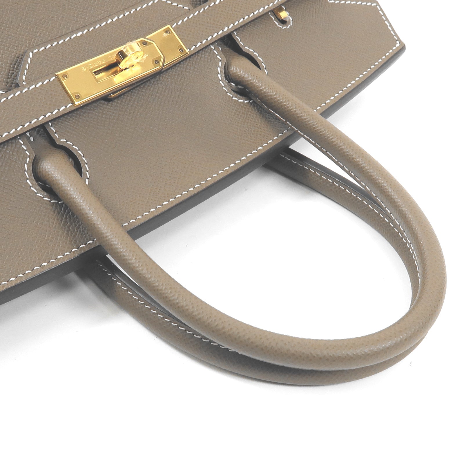 HERMES Epsom皮革Birkin 30金扣手挽袋Etoupe