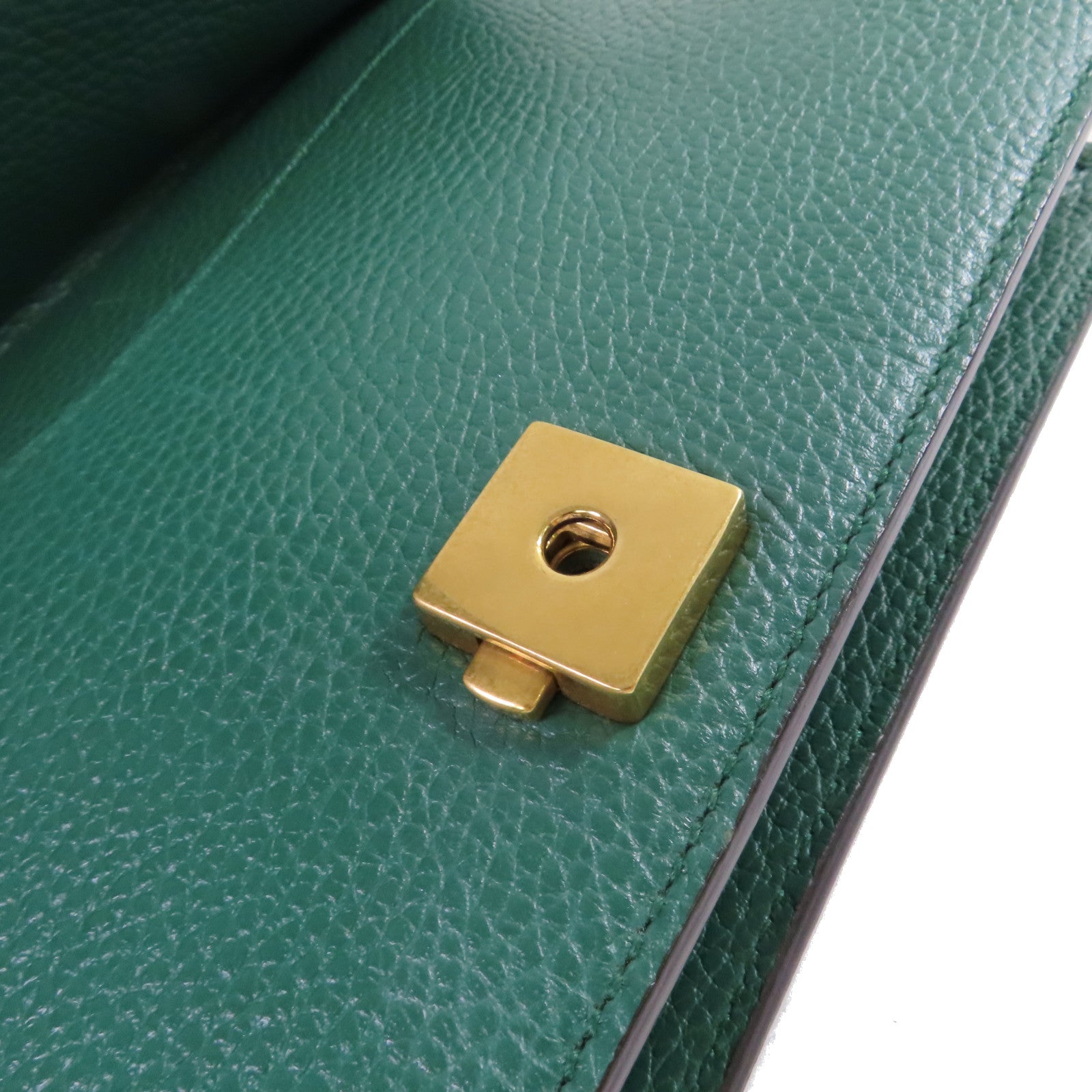 GUCCI 牛皮皮革Dionysus GG Small Shoulder Bag金扣鏈帶肩背袋綠色