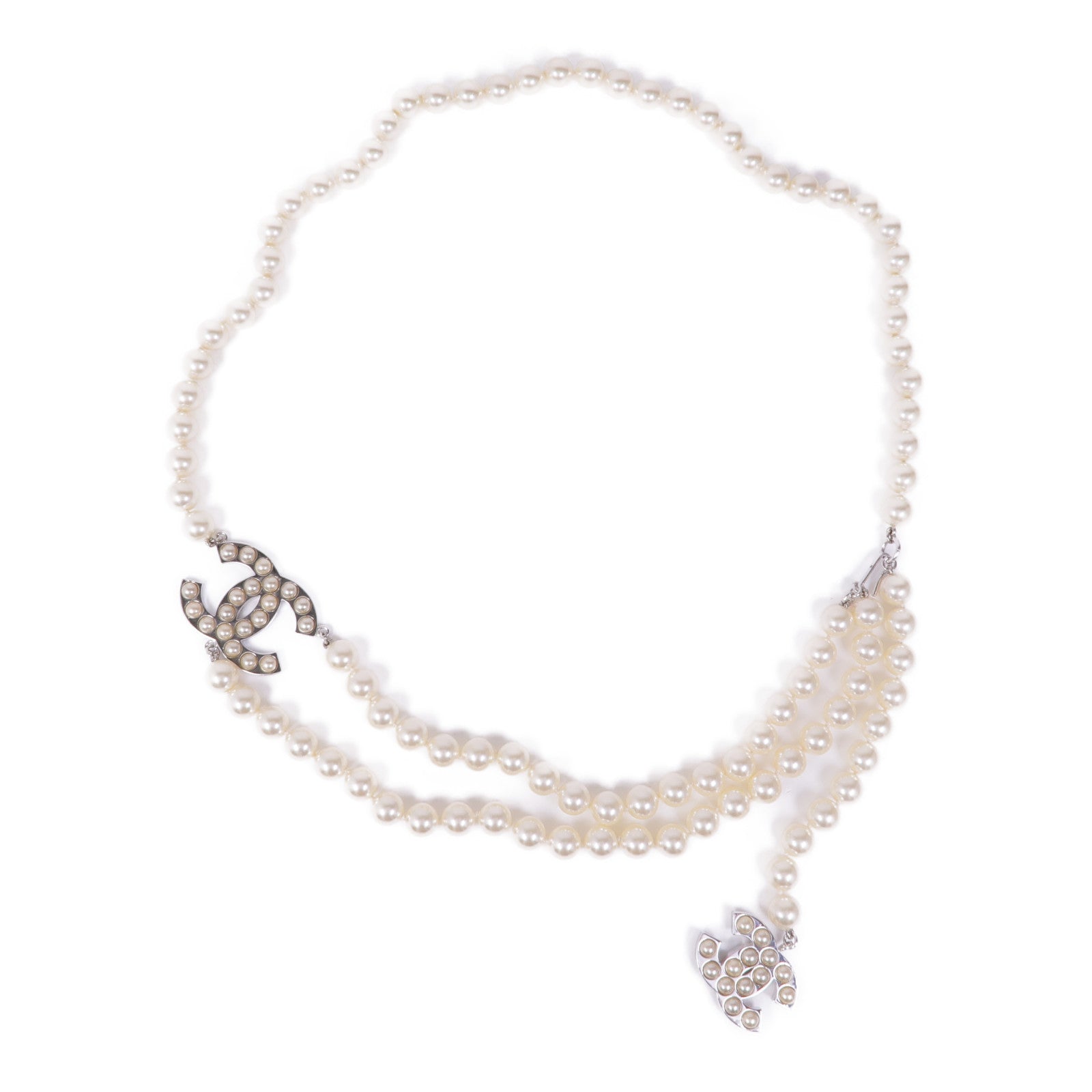 CHANEL CC SHW Belt PVC White
