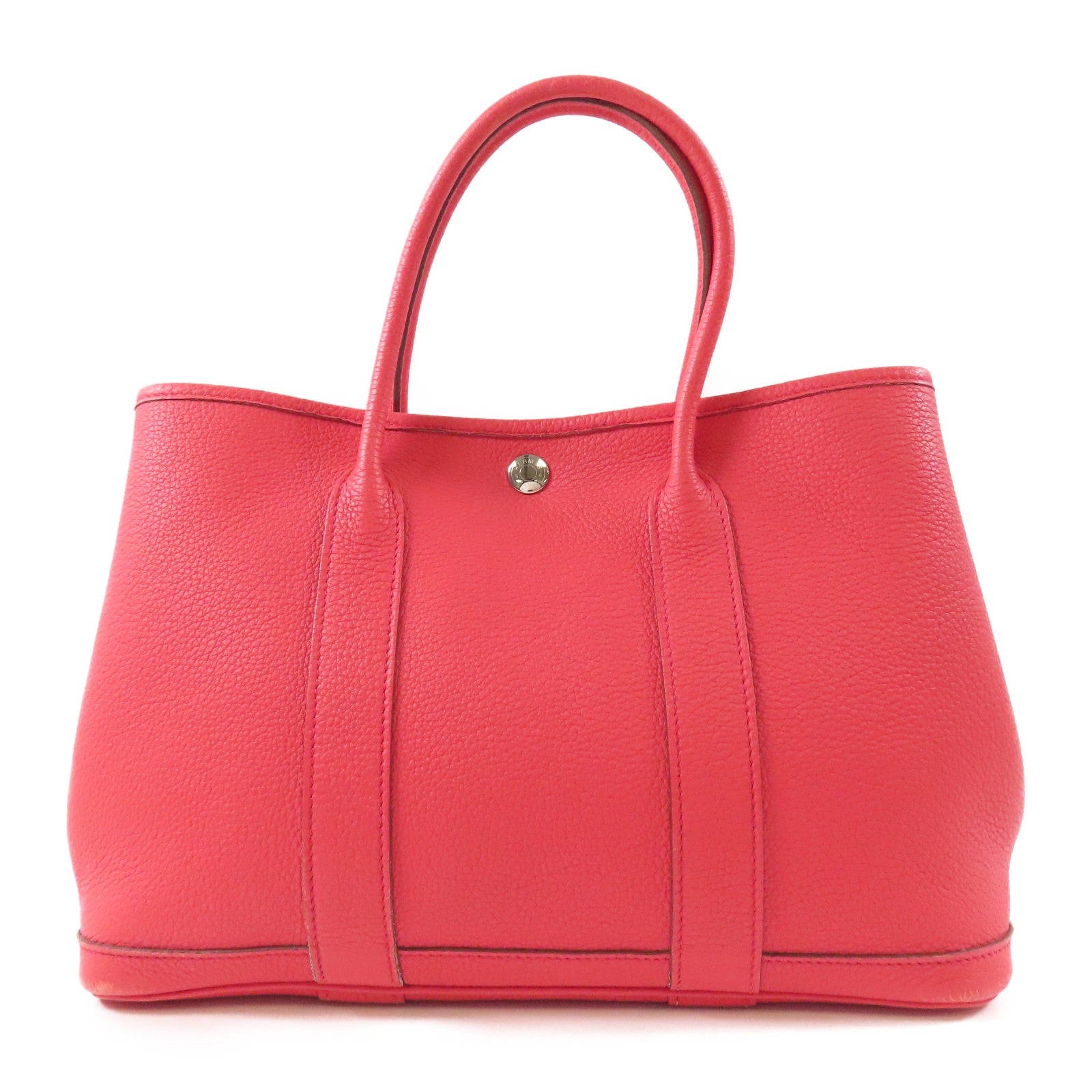 HERMES 【激減優惠】Negonda皮革GardenParty 30銀扣手挽袋Rose Jaipur