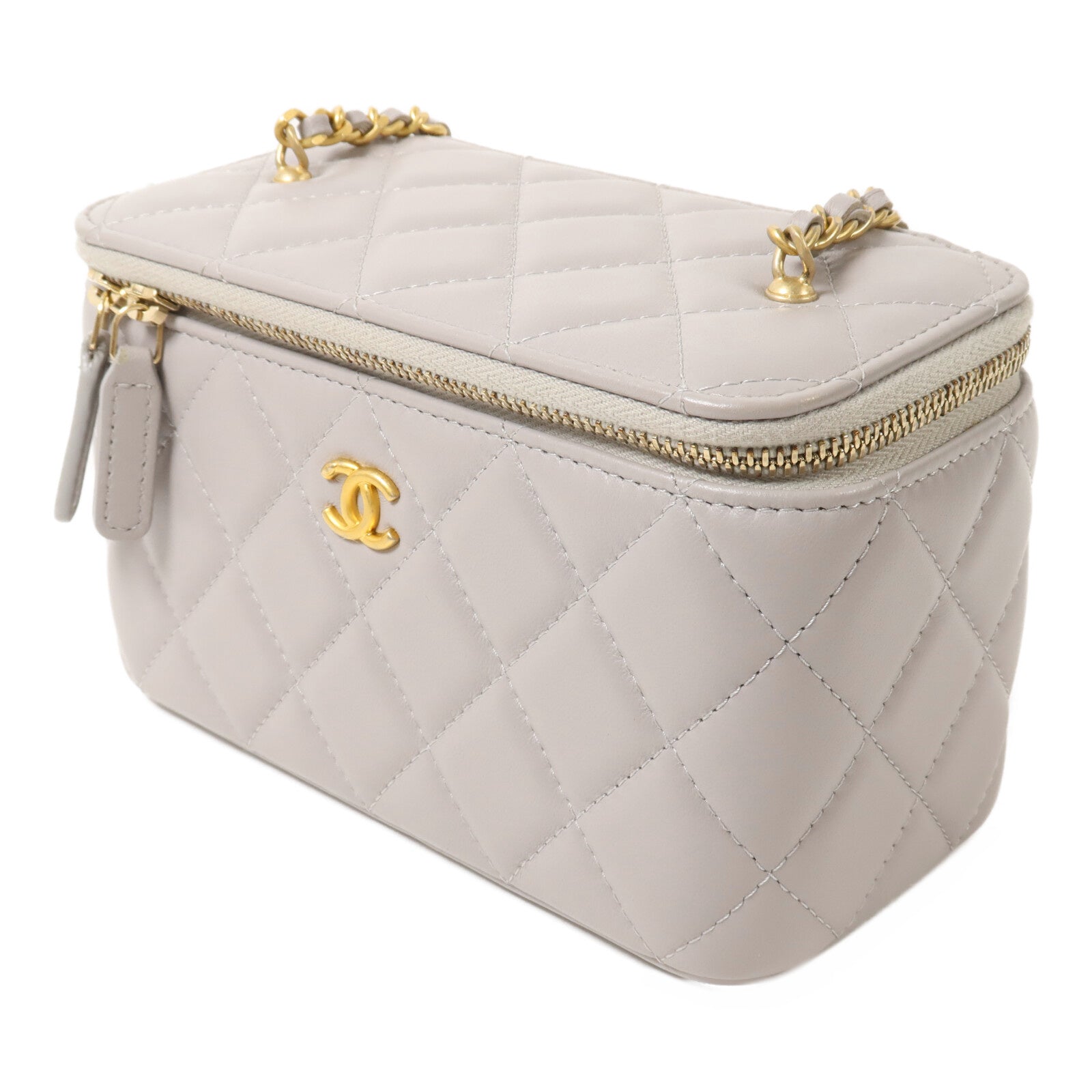 CHANEL 羊皮皮革Vanity Case鏈帶肩背袋