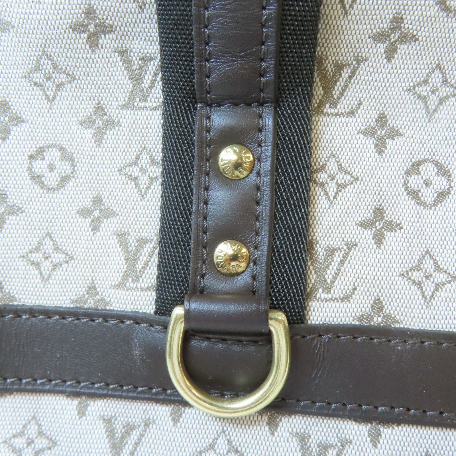 LOUIS VUITTON Monogram Mini Josephine GM金扣手挽袋綠色/啡色