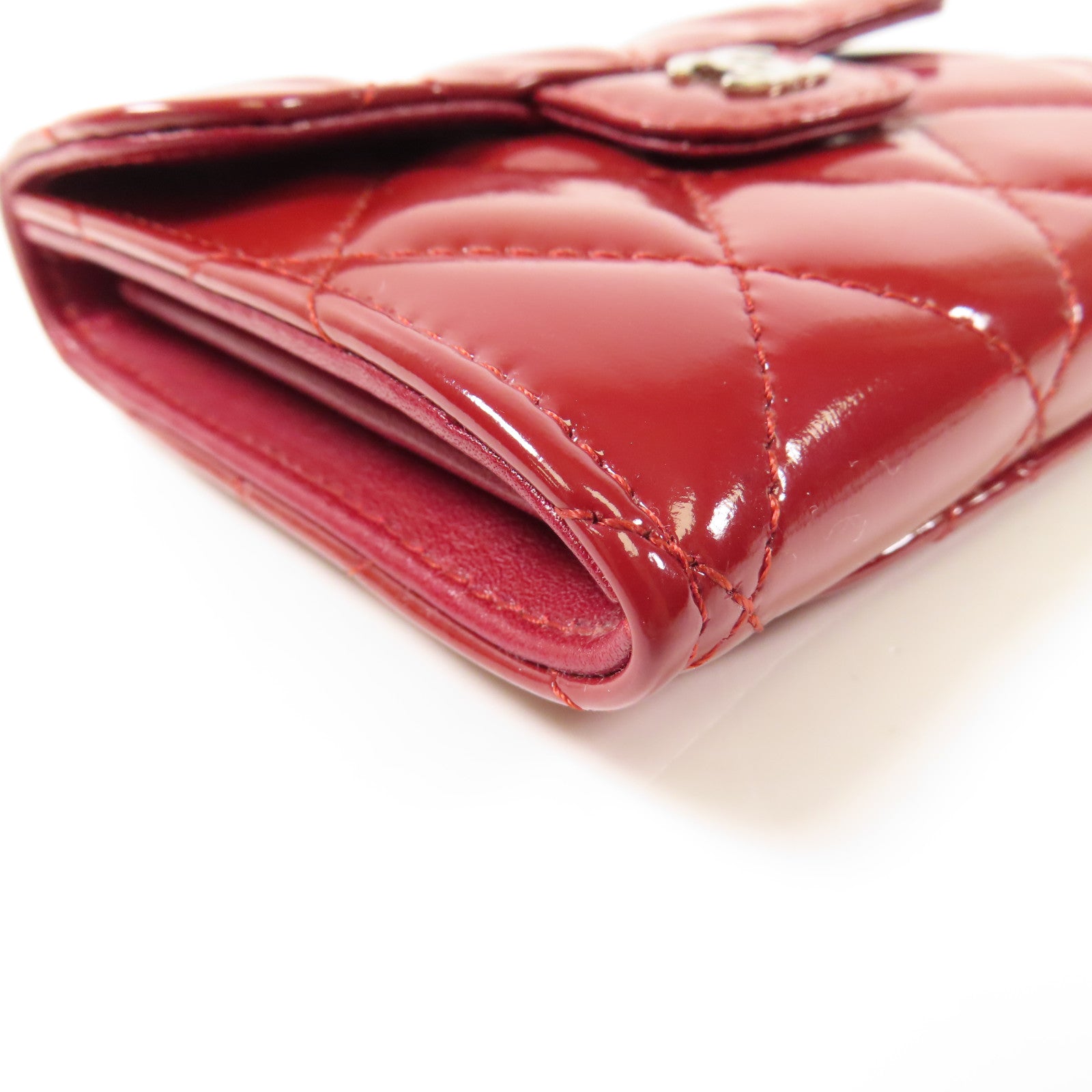 CHANEL 漆皮皮革Card Case銀扣卡片套