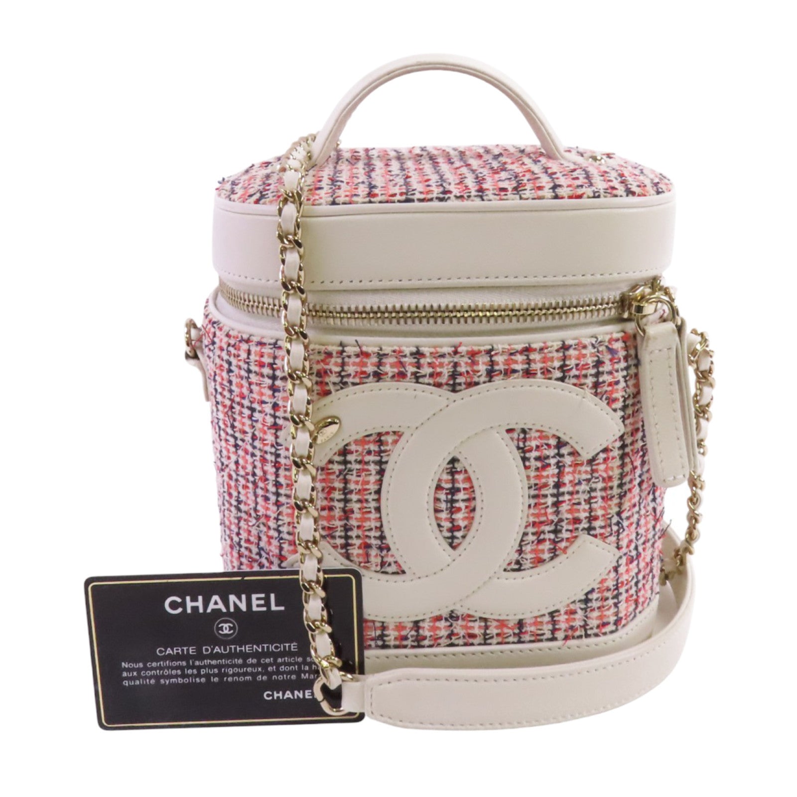 CHANEL 斜紋軟呢Chain Shoulder Bag金扣手挽肩背兩用袋