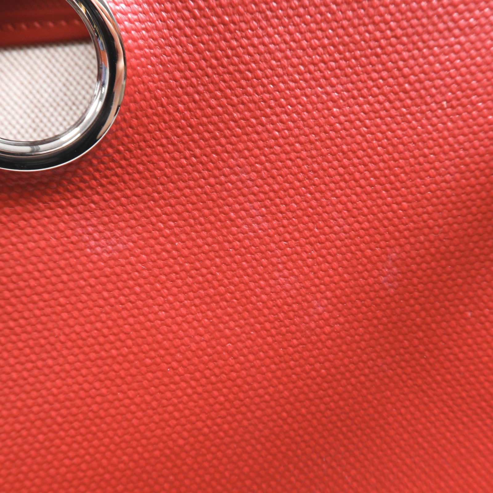 HERMES 塗層帆布Herbag PM銀扣手挽肩背兩用袋Rouge Casaque