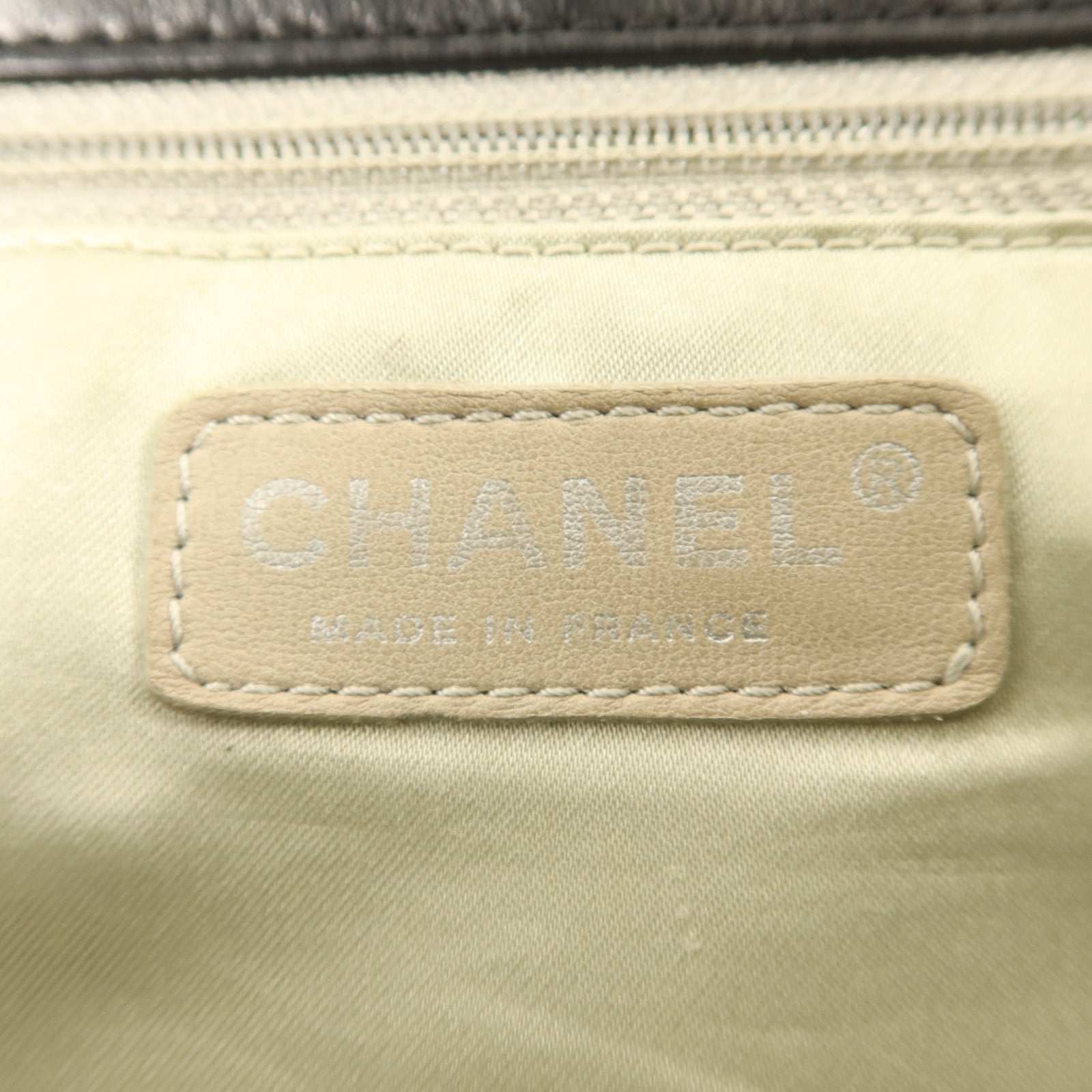 CHANEL 牛皮皮革Handbag銀扣手挽袋