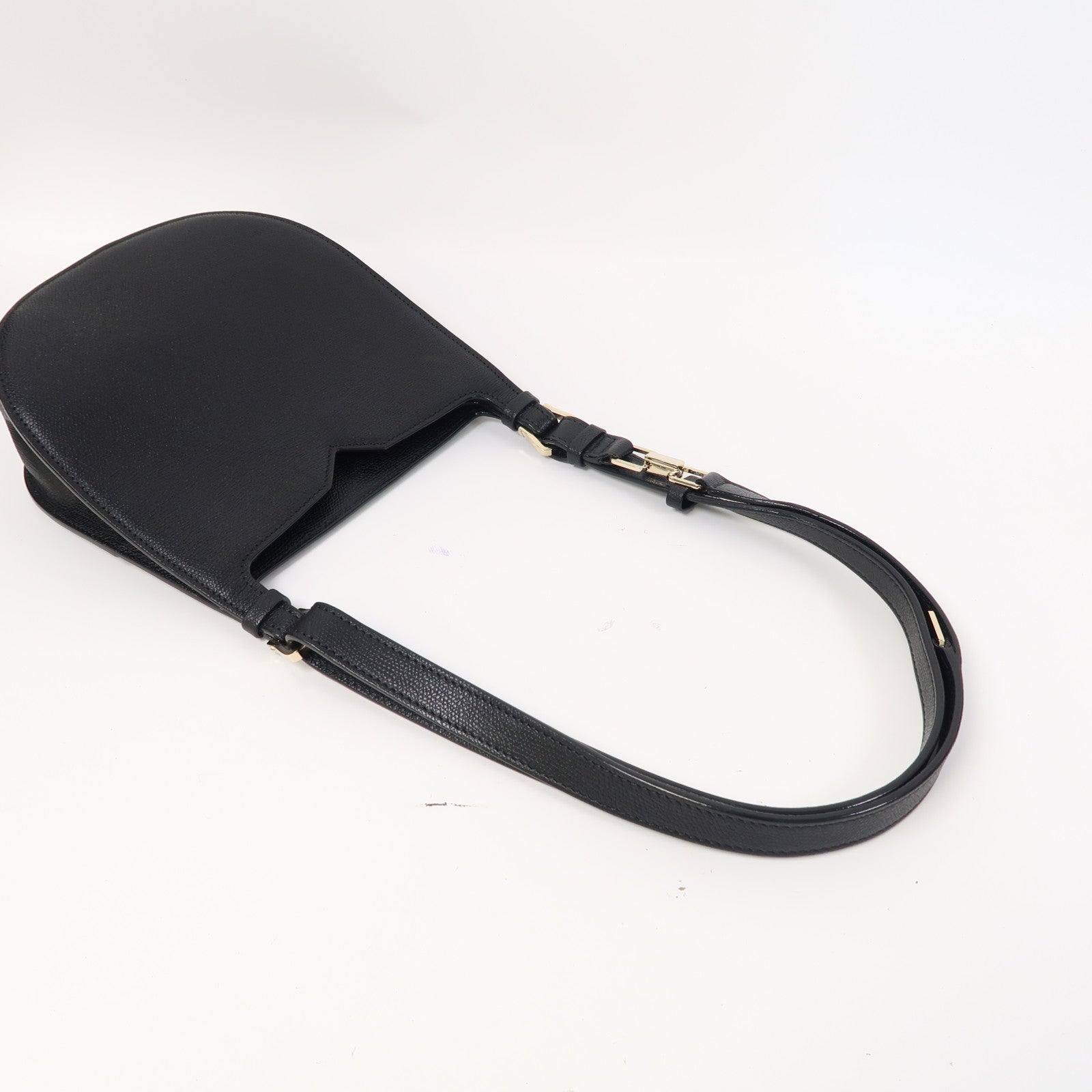 SELECTION 【激減優惠】牛皮皮革Valextra Hobo Weekend Mini Bag金扣肩背袋黑色