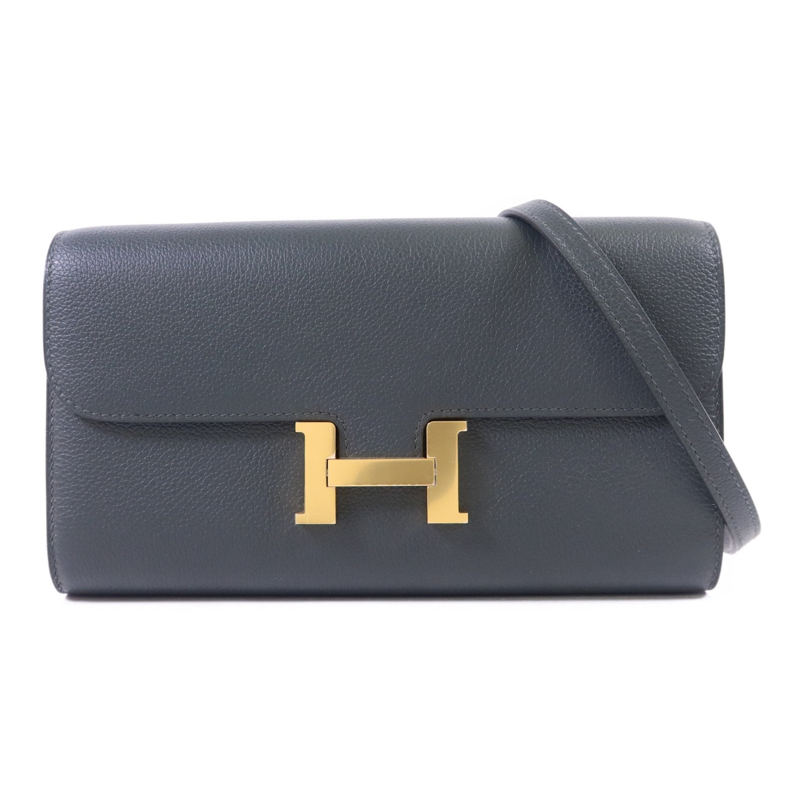 HERMES Evercolor皮革Constance To Go金扣肩背袋Mangrove
