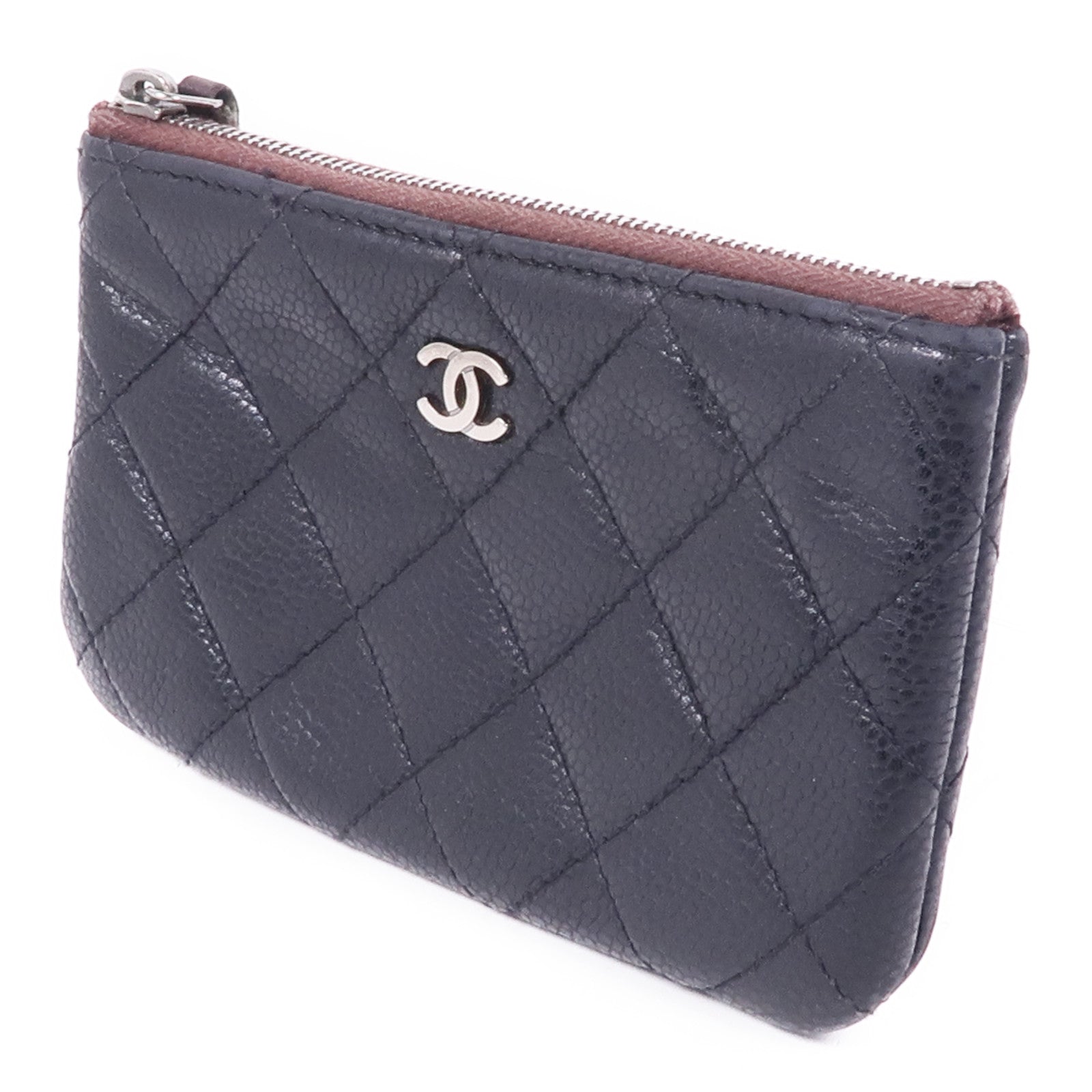 CHANEL 牛皮皮革Pouch銀扣手拿包