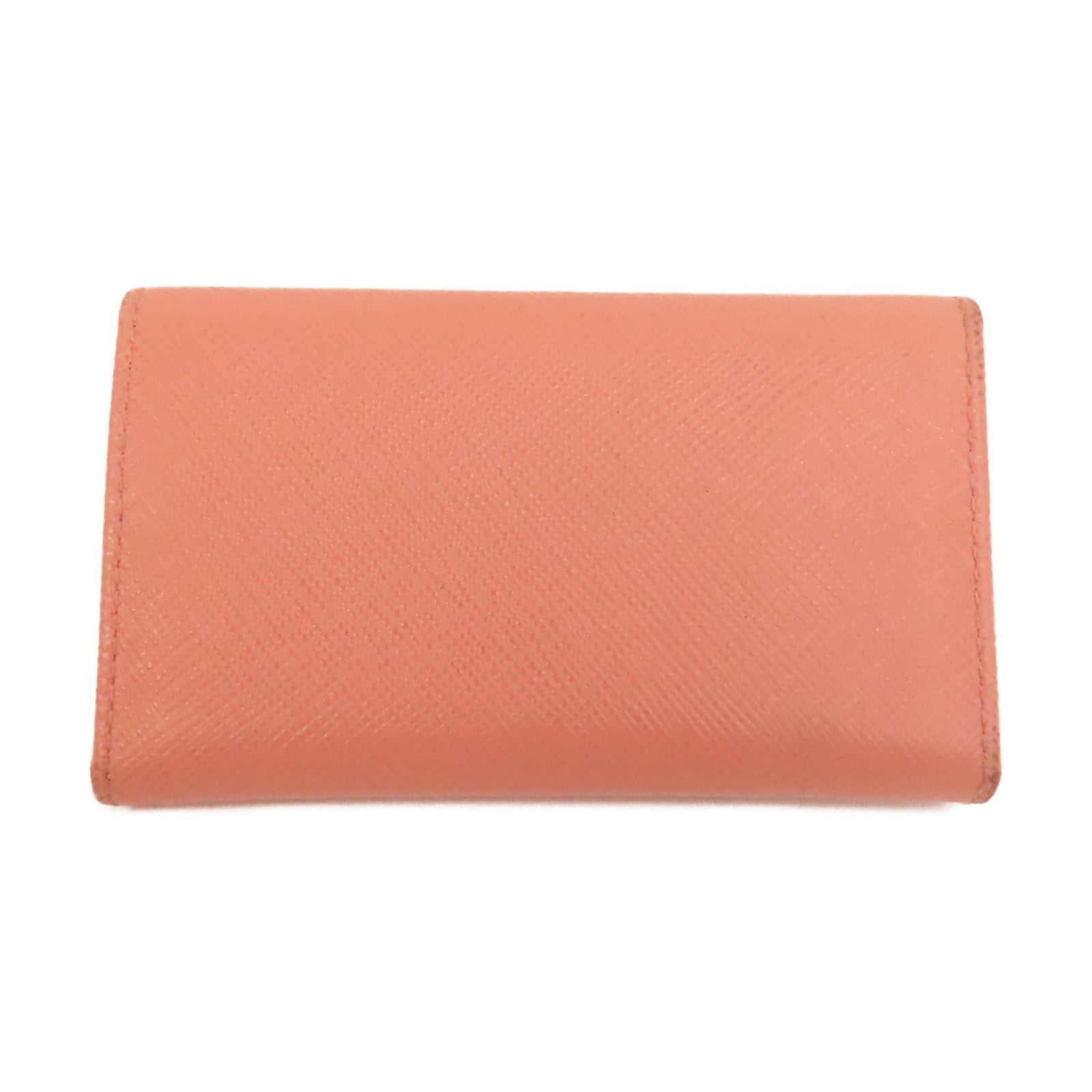 PRADA 牛皮皮革Key Case金釦鎖匙包粉紅色