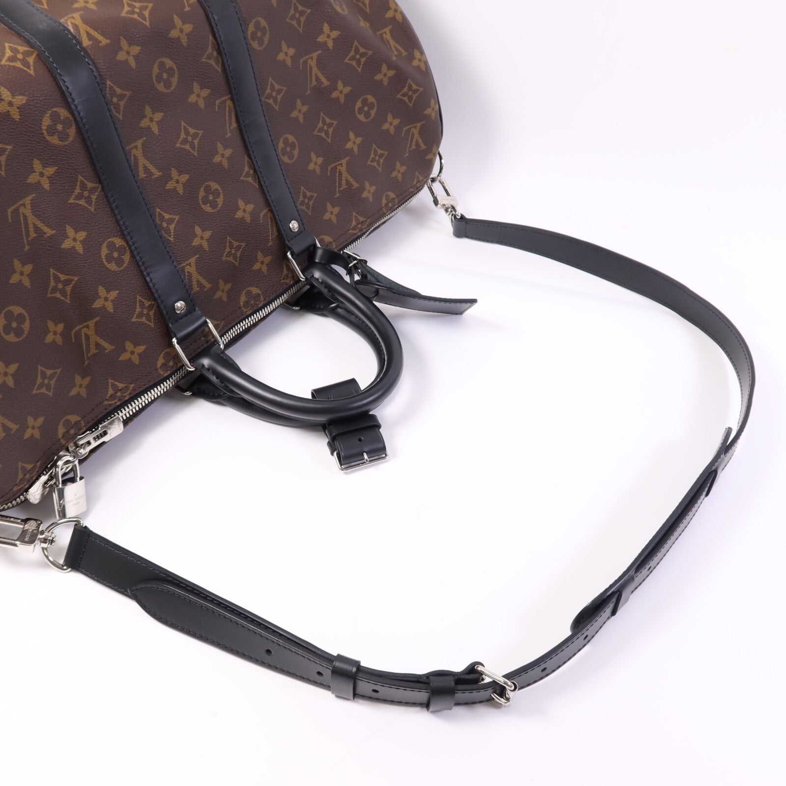 LOUIS VUITTON Monogram Keepall Bandoulière 45銀扣手挽肩背兩用袋