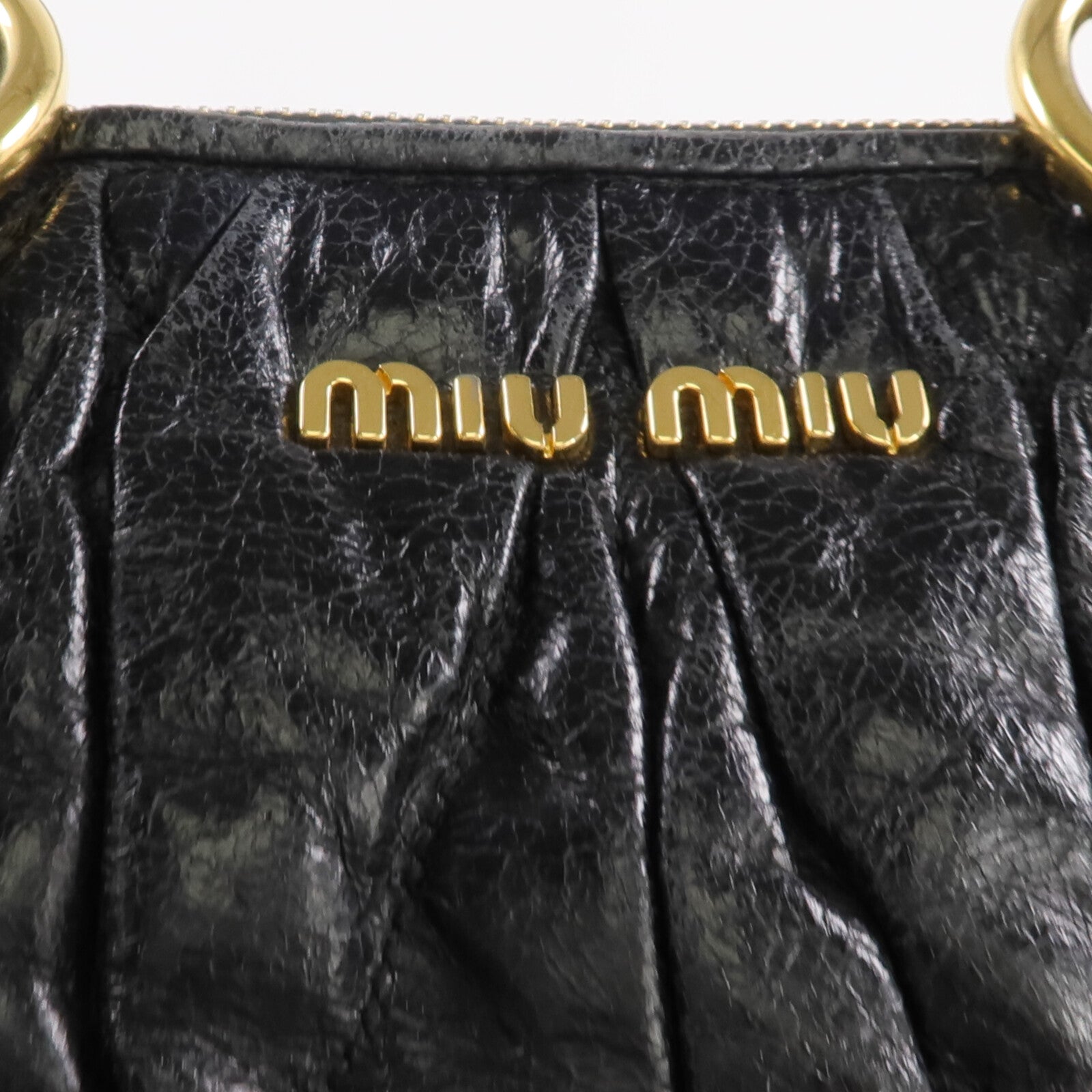 Miu Miu 牛皮皮革2 Way Shoulder金扣手挽肩背兩用袋